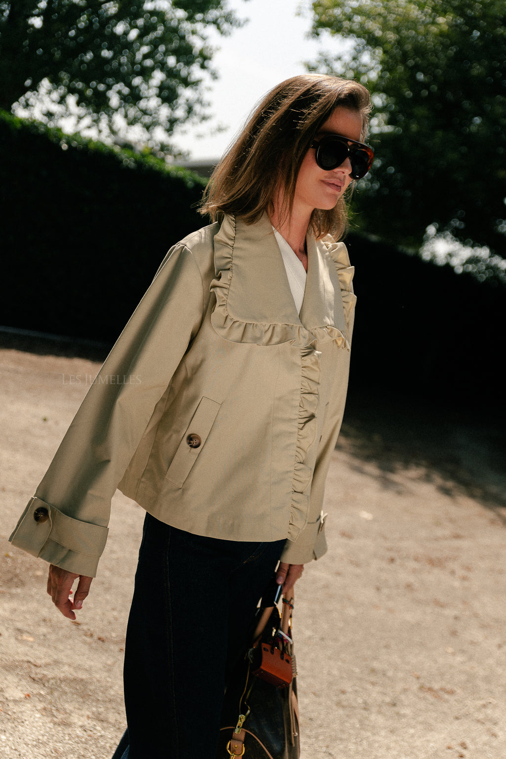 YASElsana short trenchcoat travertine