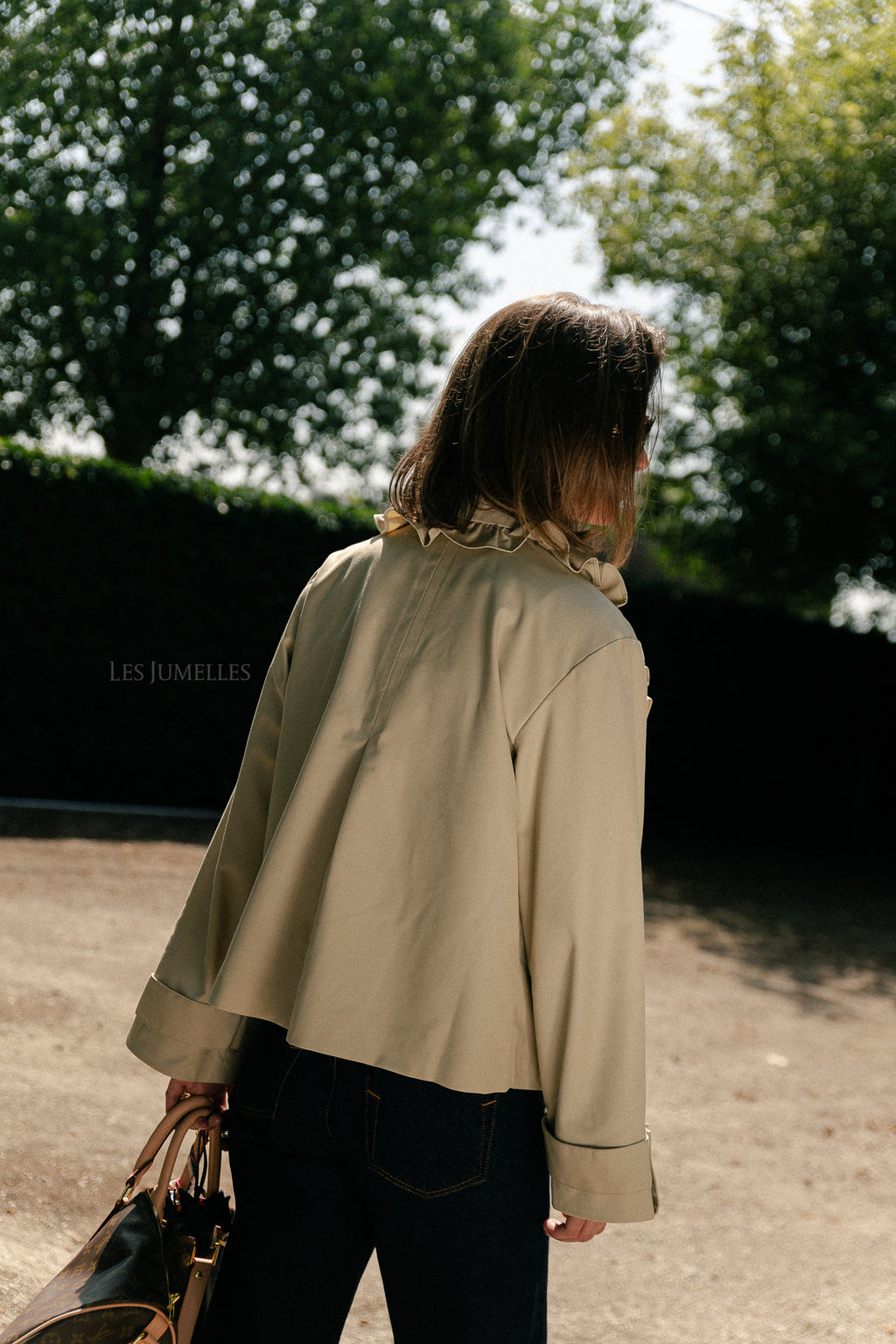 YASElsana short trenchcoat travertine