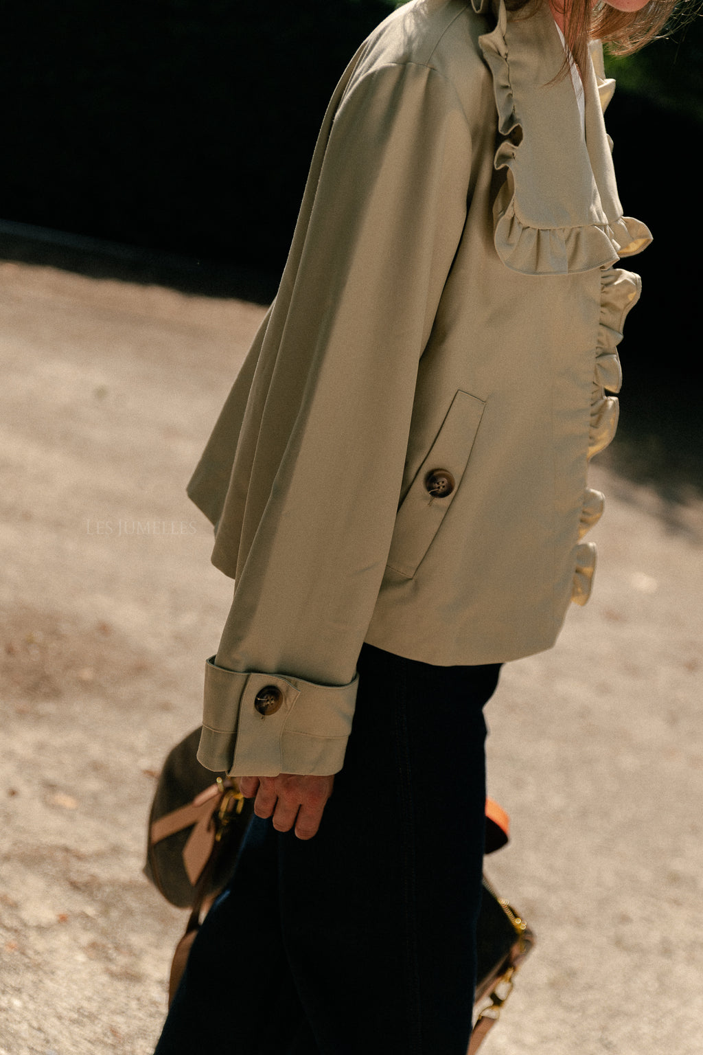 YASElsana short trenchcoat travertine