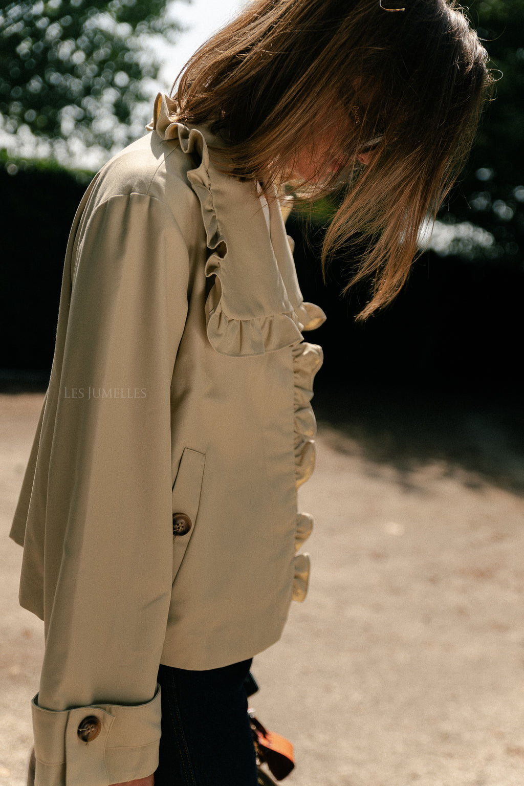 YASElsana short trenchcoat travertine