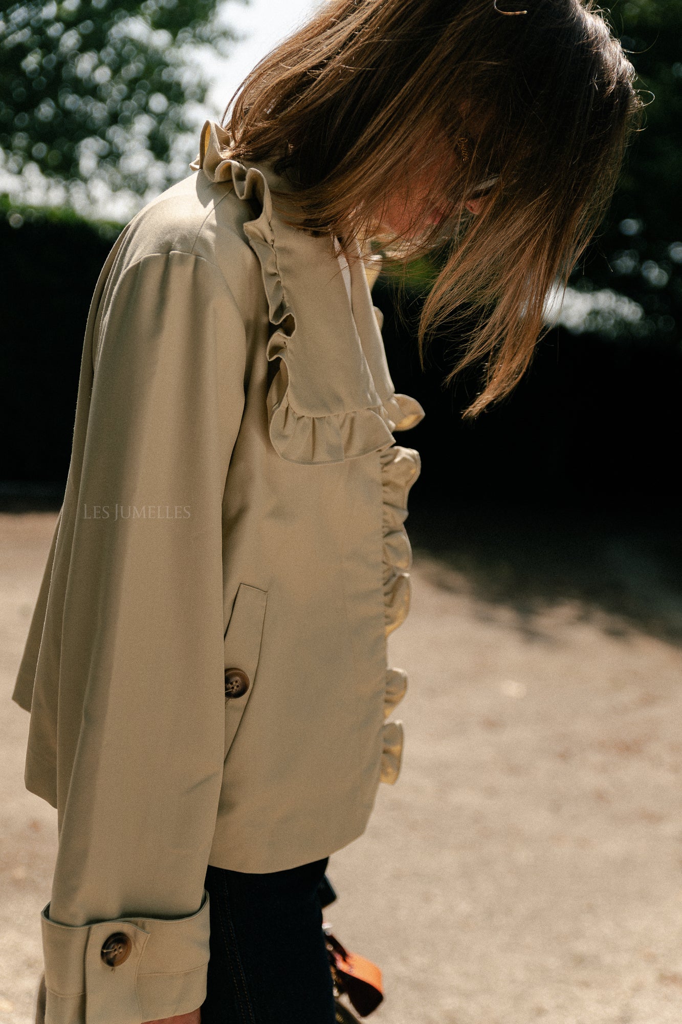 YASElsana short trenchcoat travertine