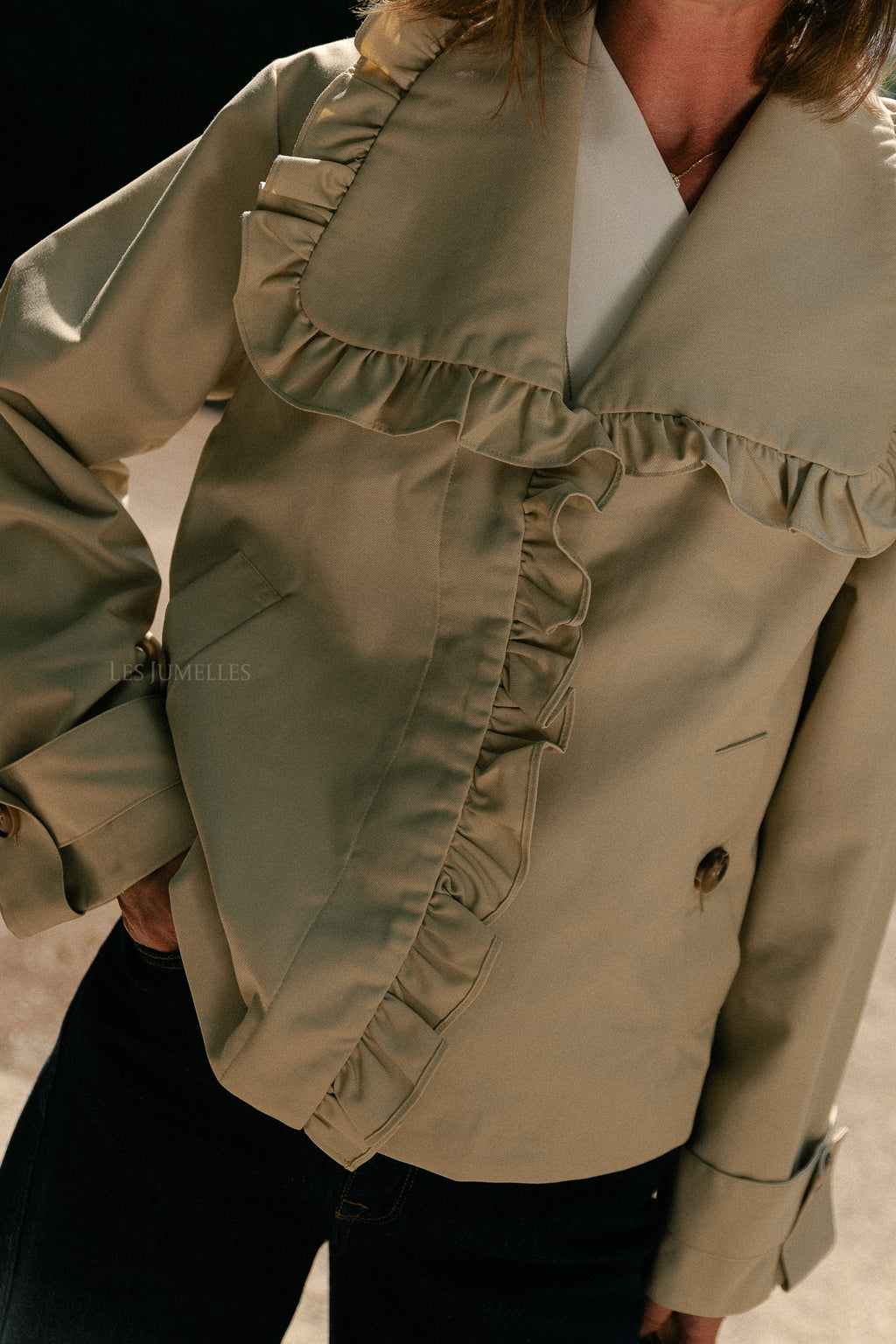 YASElsana short trenchcoat travertine