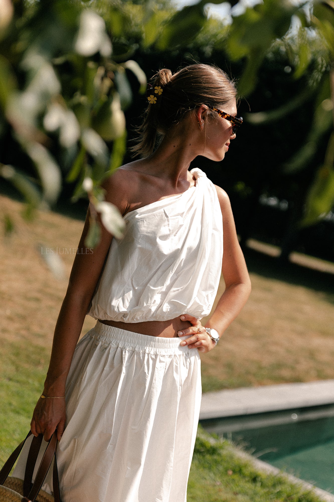 Fran One-Shoulder-Top Weiß