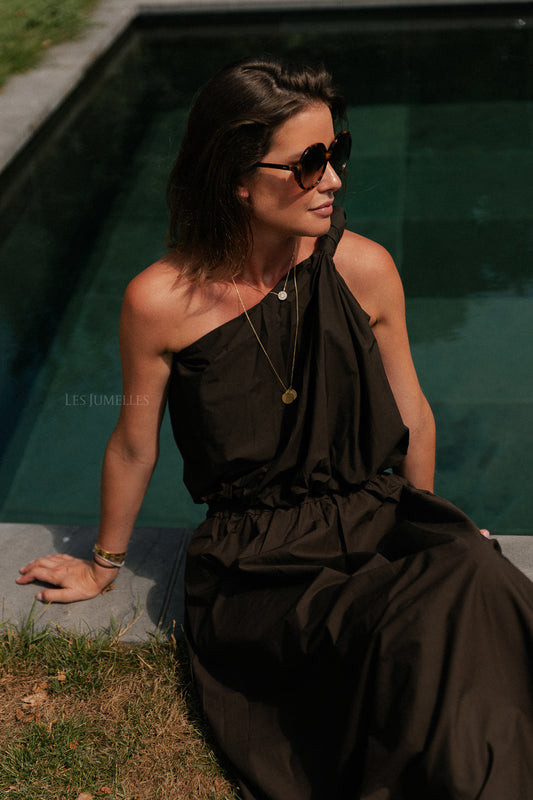 Les Jumelles Fran One-Shoulder-Top Dunkelbraun
