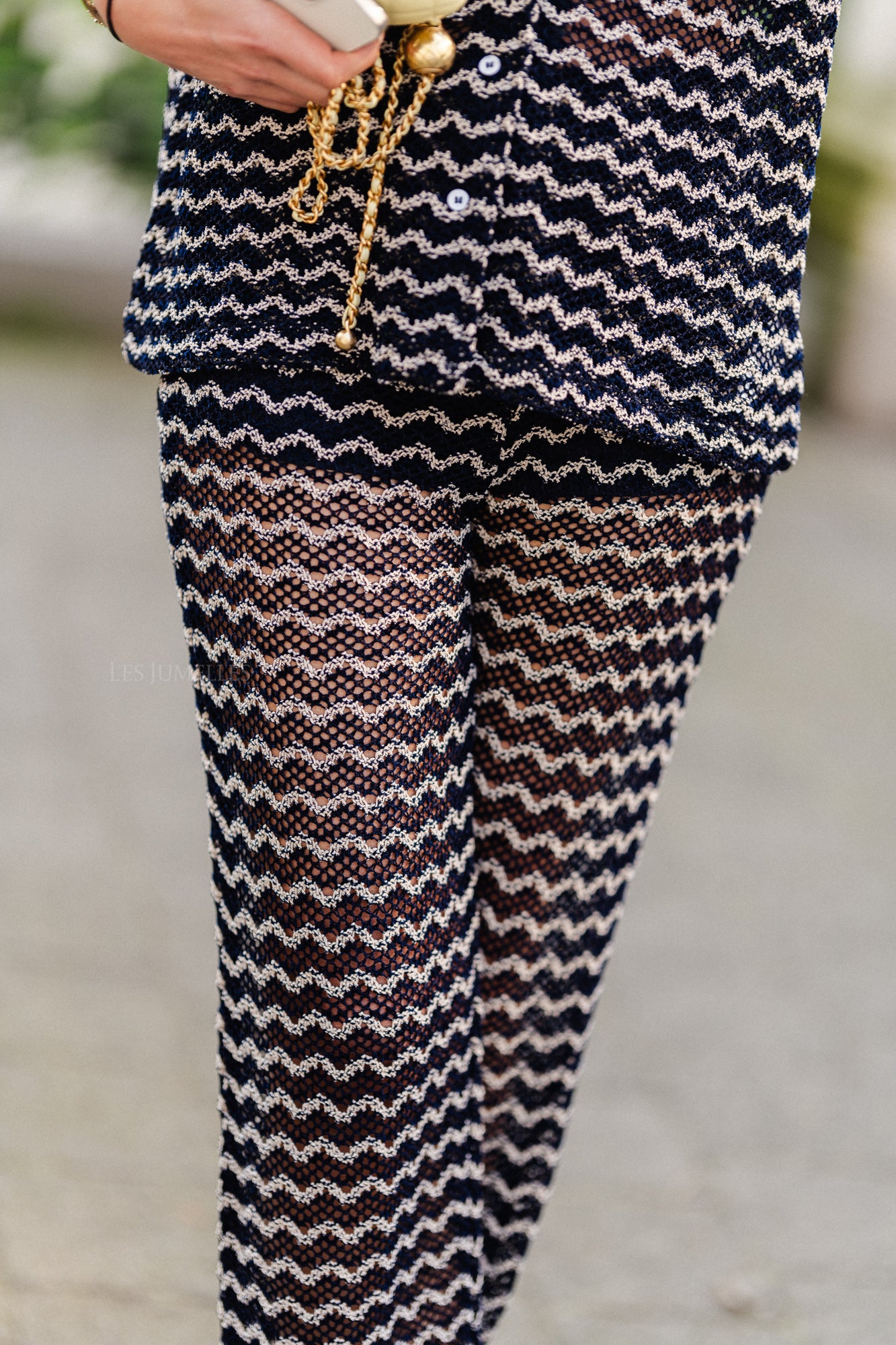 Finn trousers navy/cream stripe