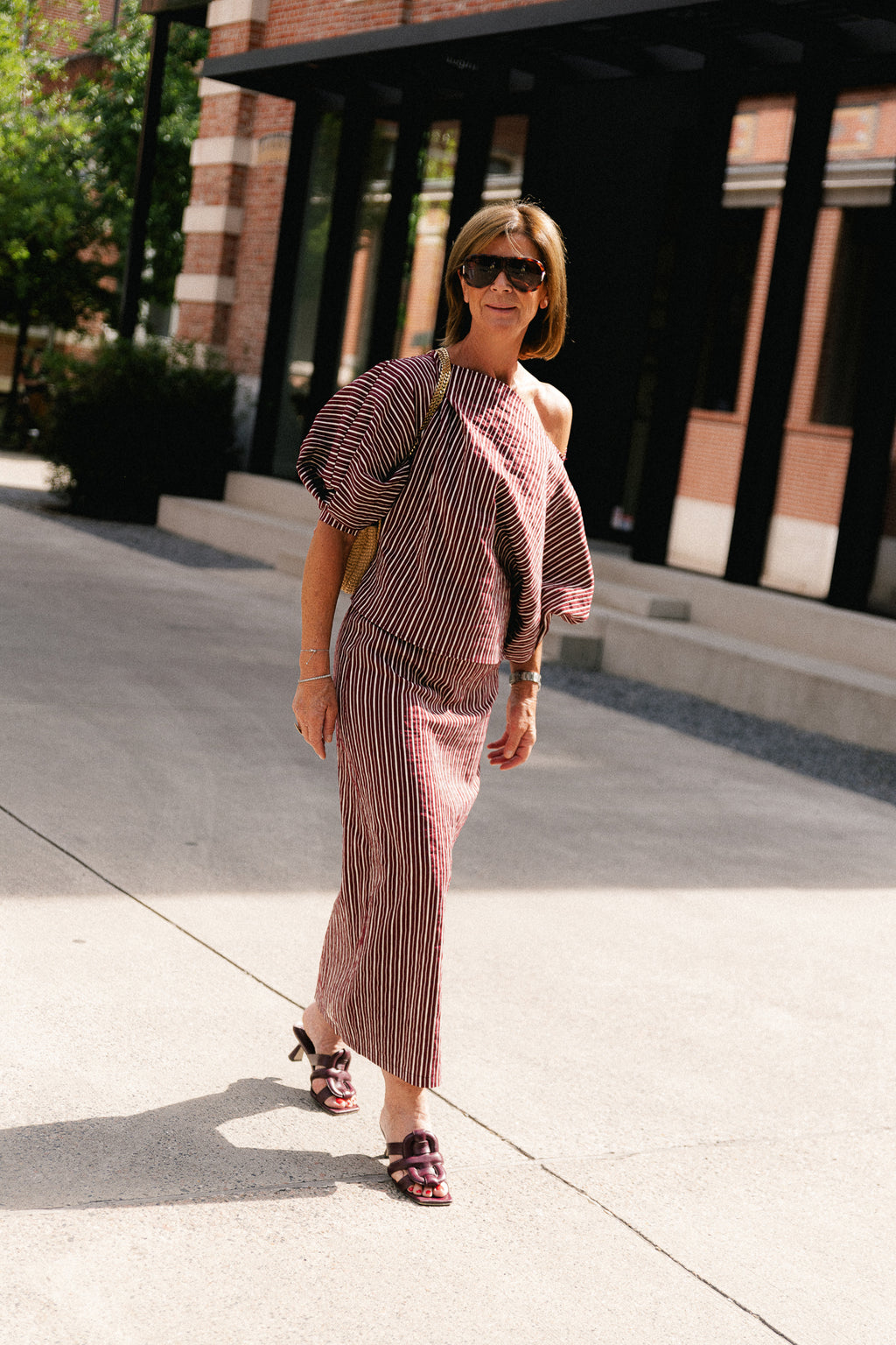 Cosette skirt burgundy stripes