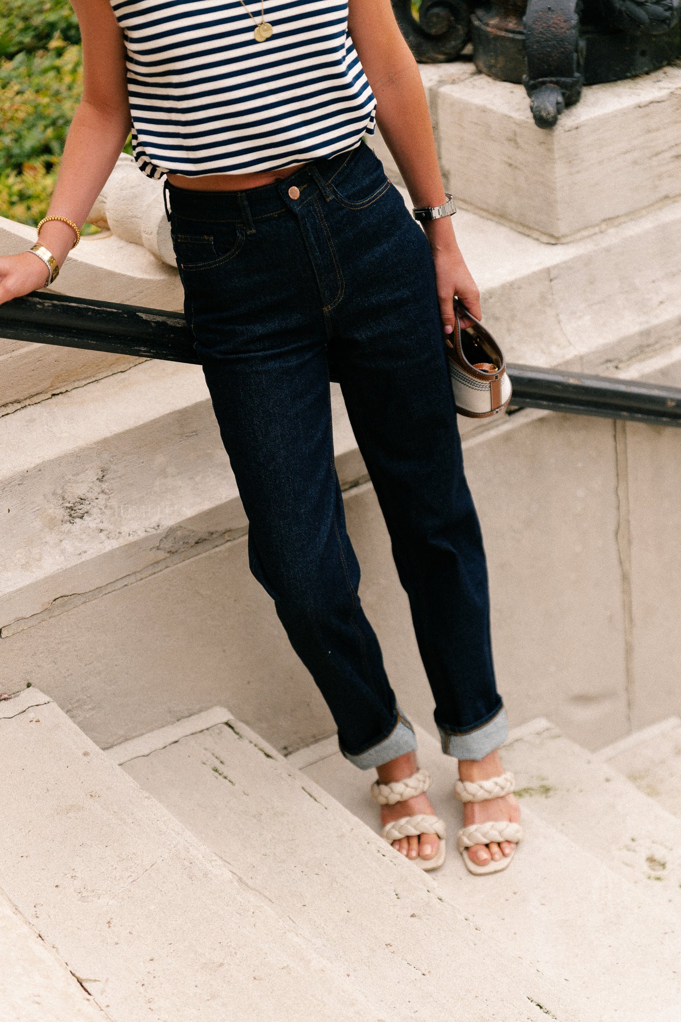 VIKelly JAF HW straight jeans dark blue denim