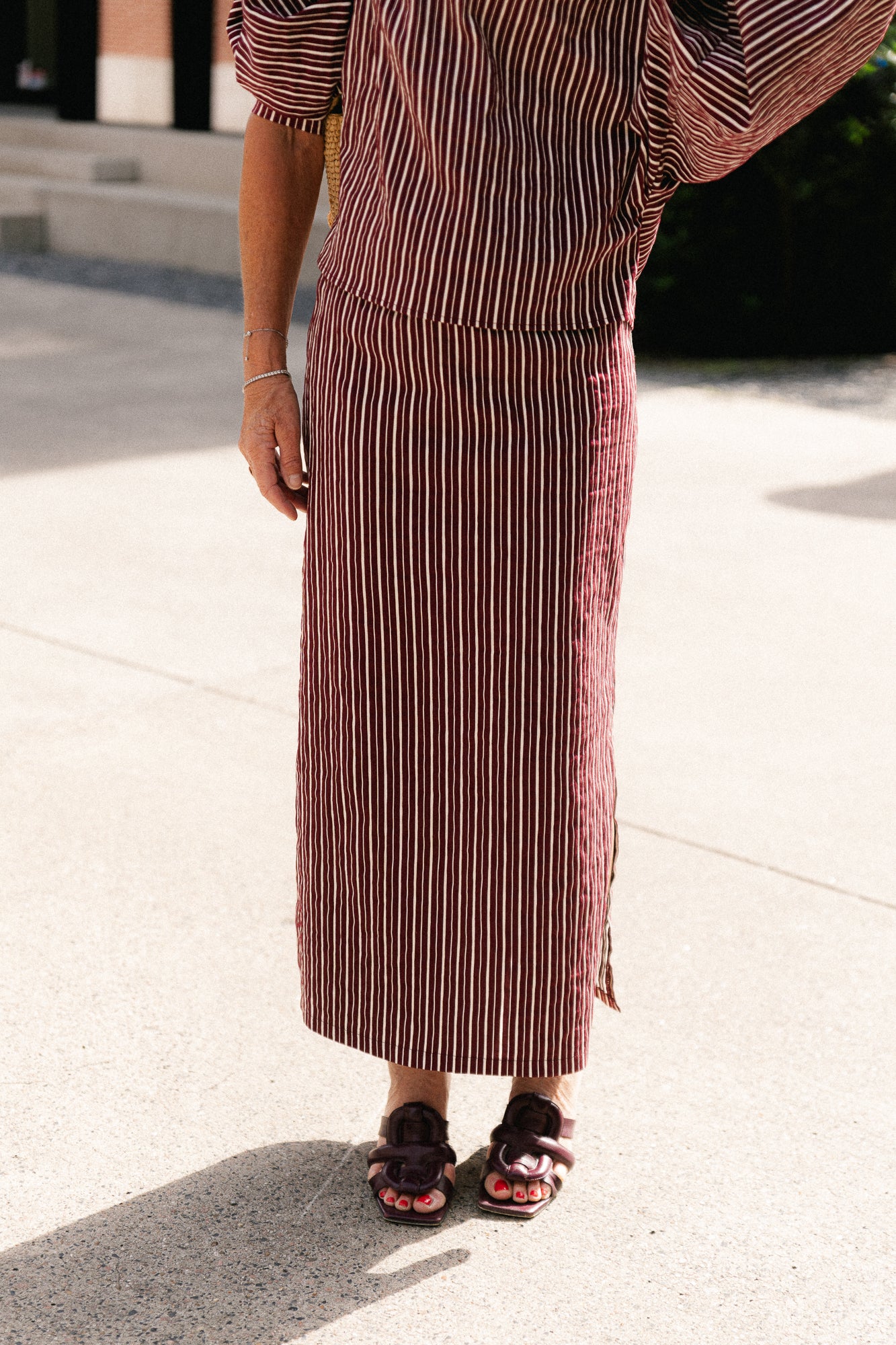 Cosette skirt burgundy stripes