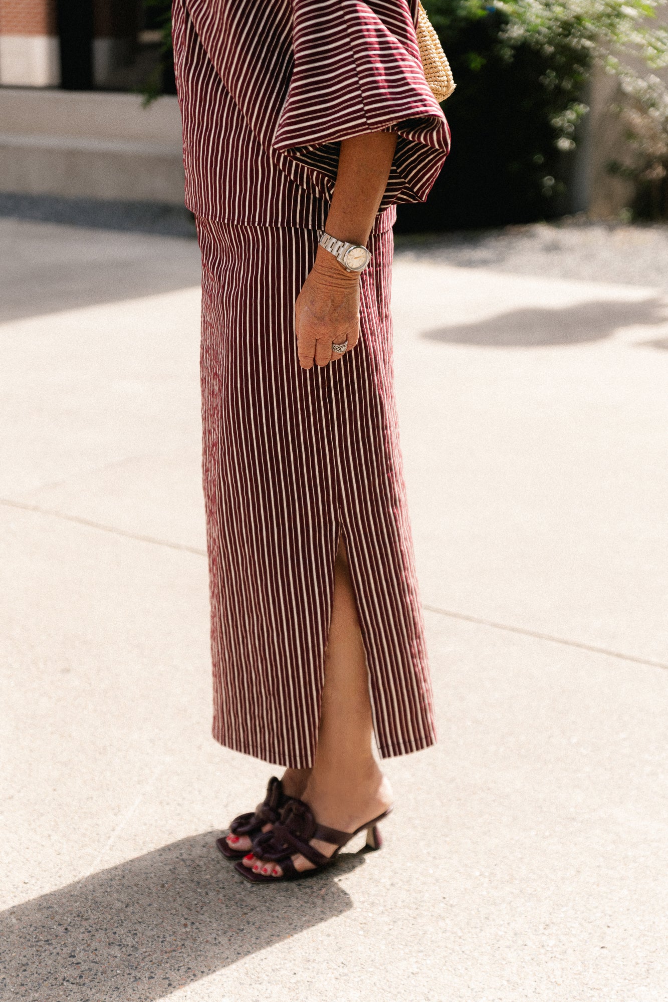 Cosette skirt burgundy stripes
