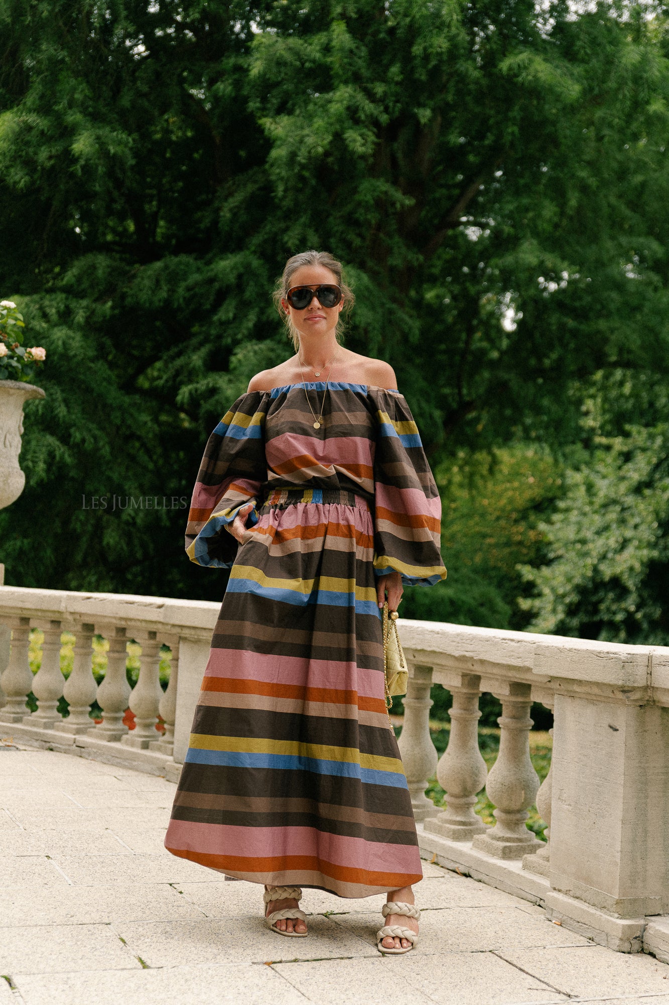 Fran striped long skirt multicolor
