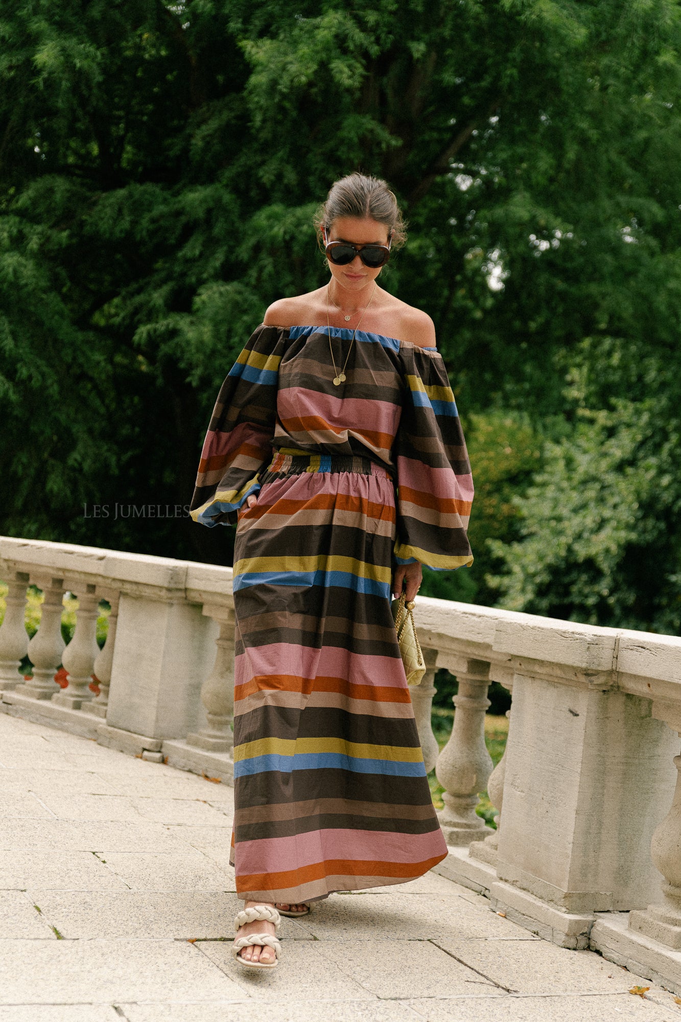 Fran striped long skirt multicolor