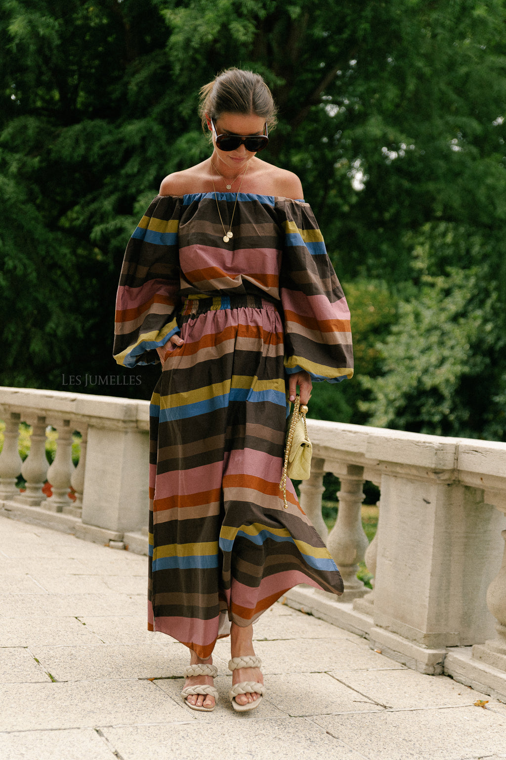Fran striped long skirt multicolor