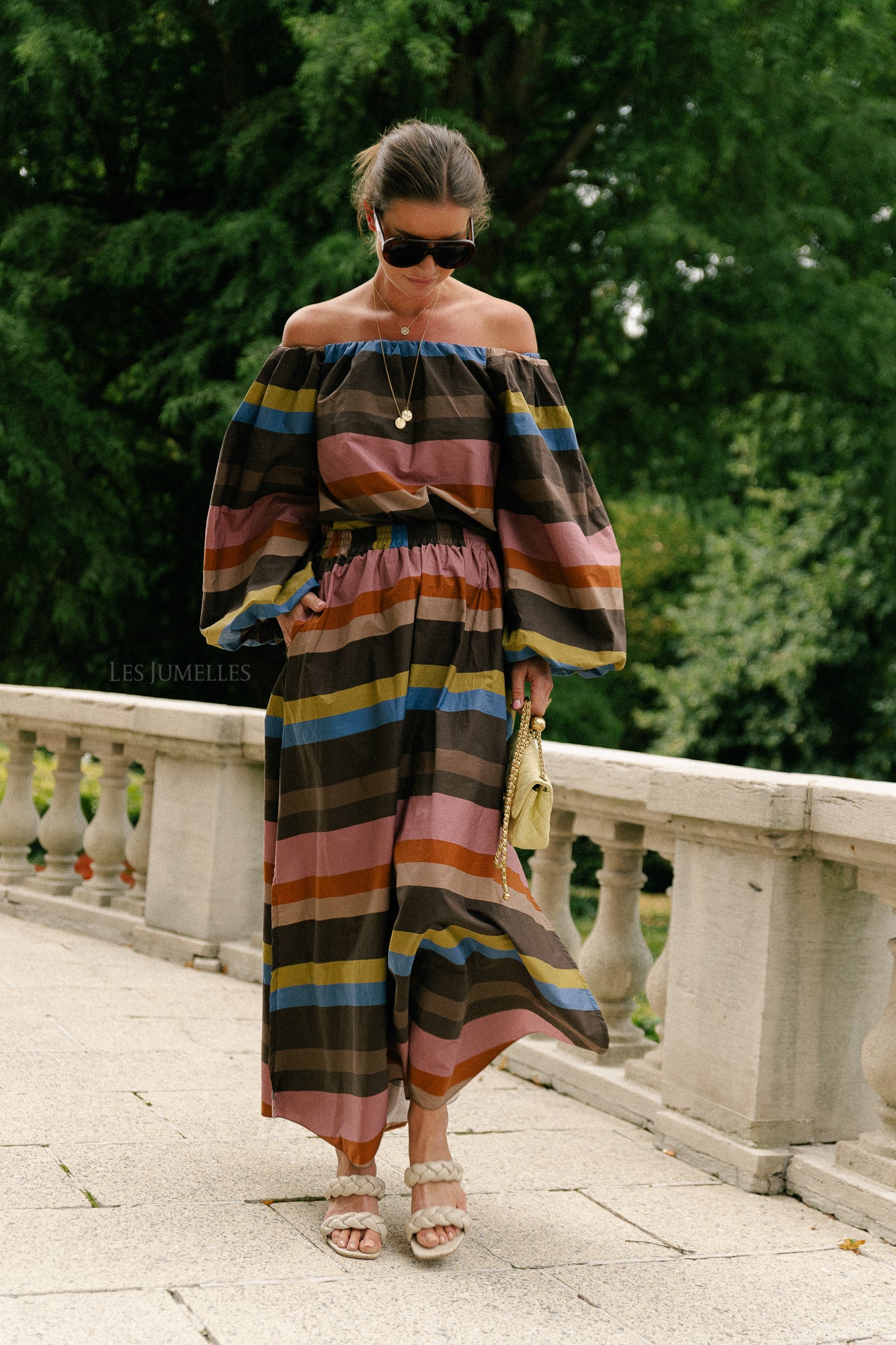 Fran striped long skirt multicolor