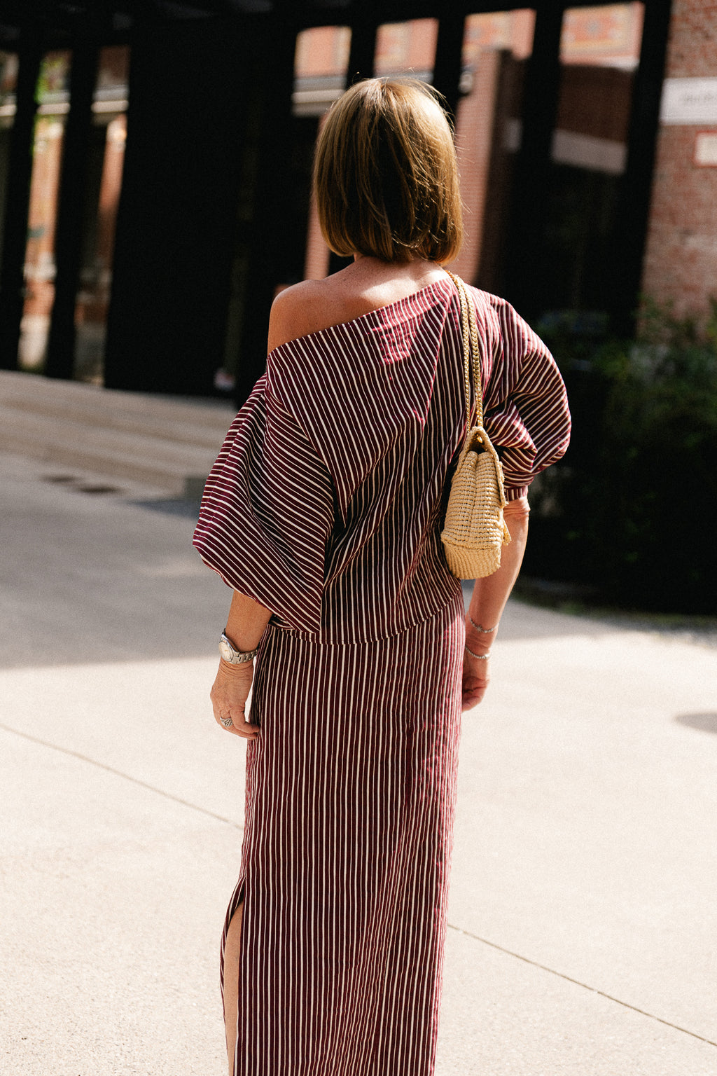 Cosette skirt burgundy stripes