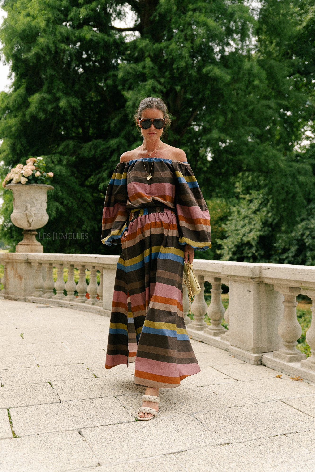 Fran striped long skirt multicolor
