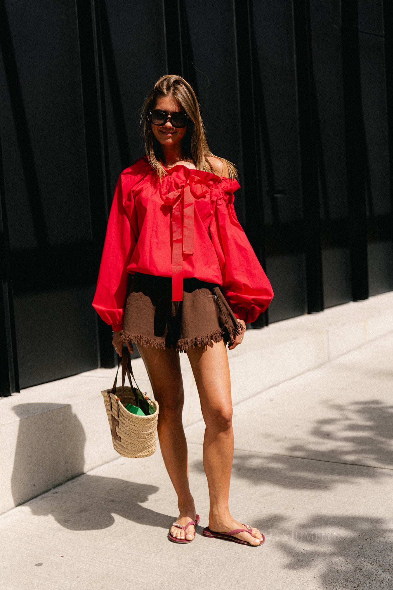 Margot denim shorts hot chocolate
