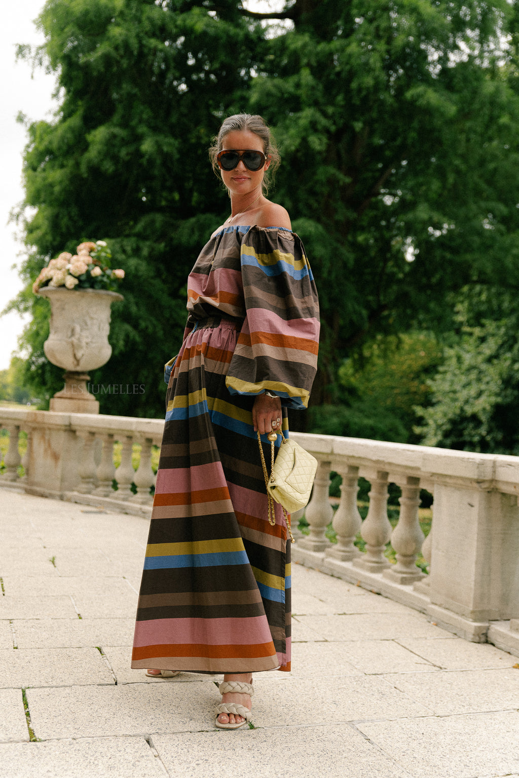 Fran striped long skirt multicolor