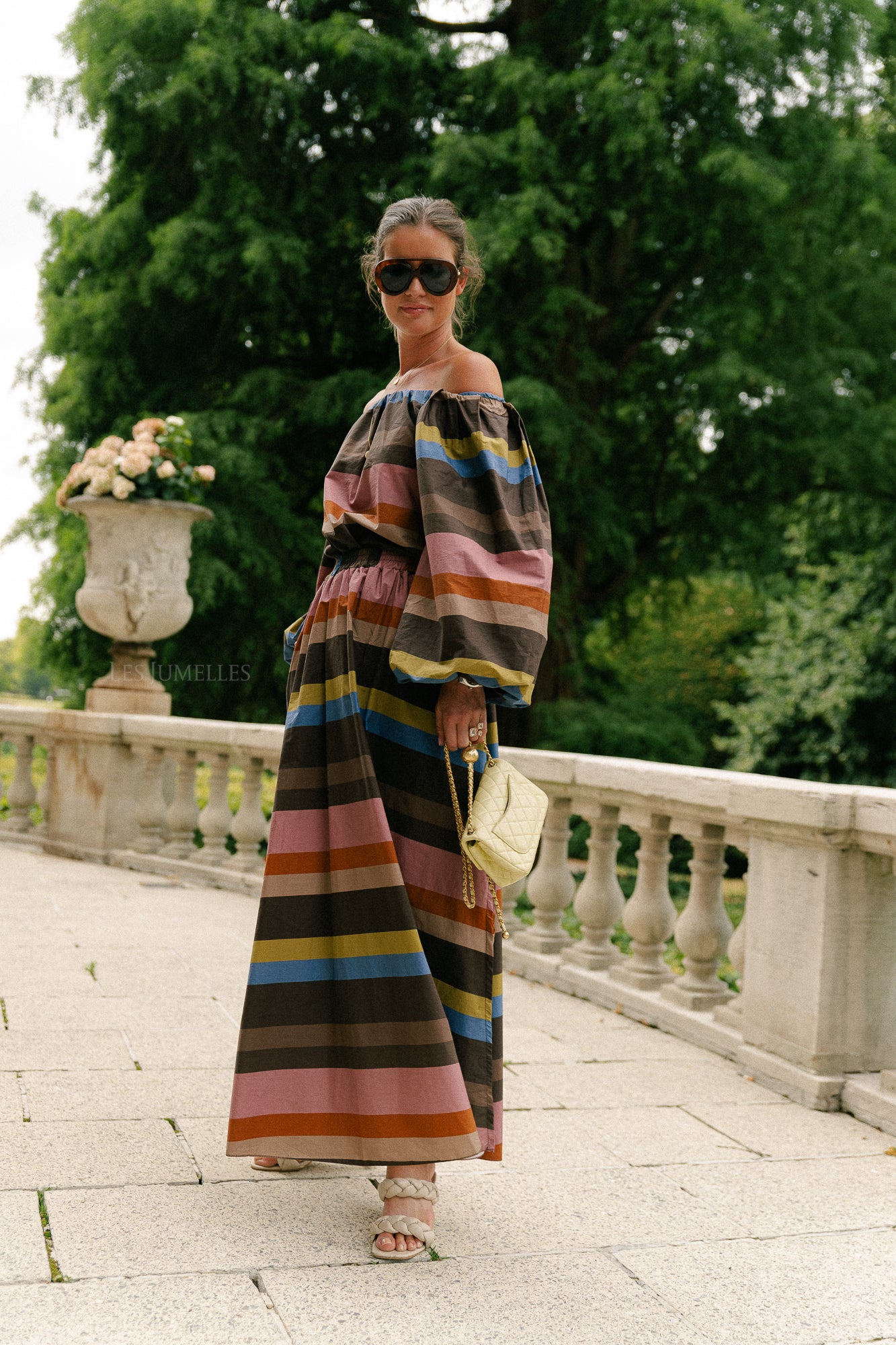 Fran striped long skirt multicolor