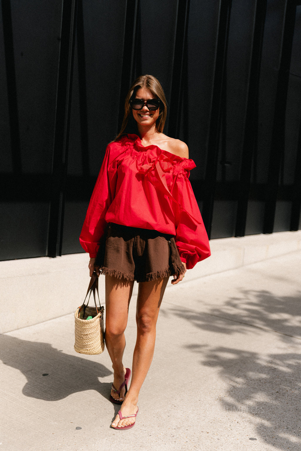 Margot denim shorts hot chocolate