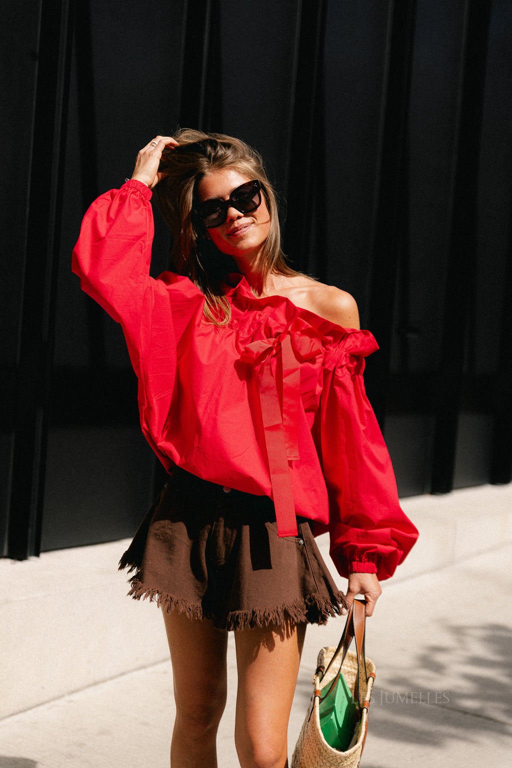 Margot denim shorts hot chocolate