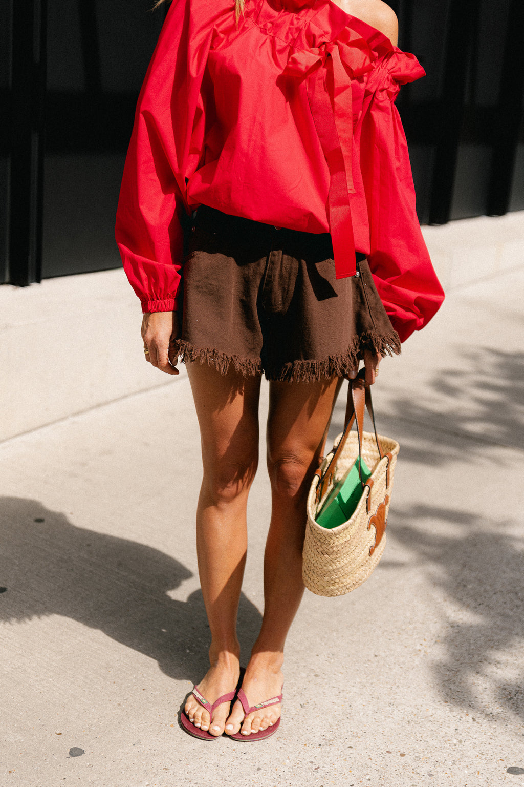 Margot denim shorts hot chocolate
