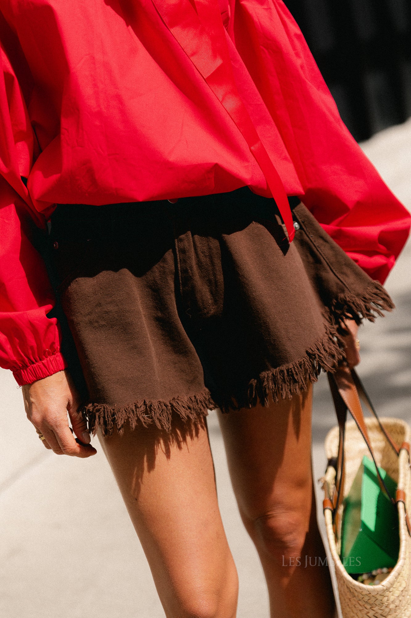 Margot denim shorts hot chocolate