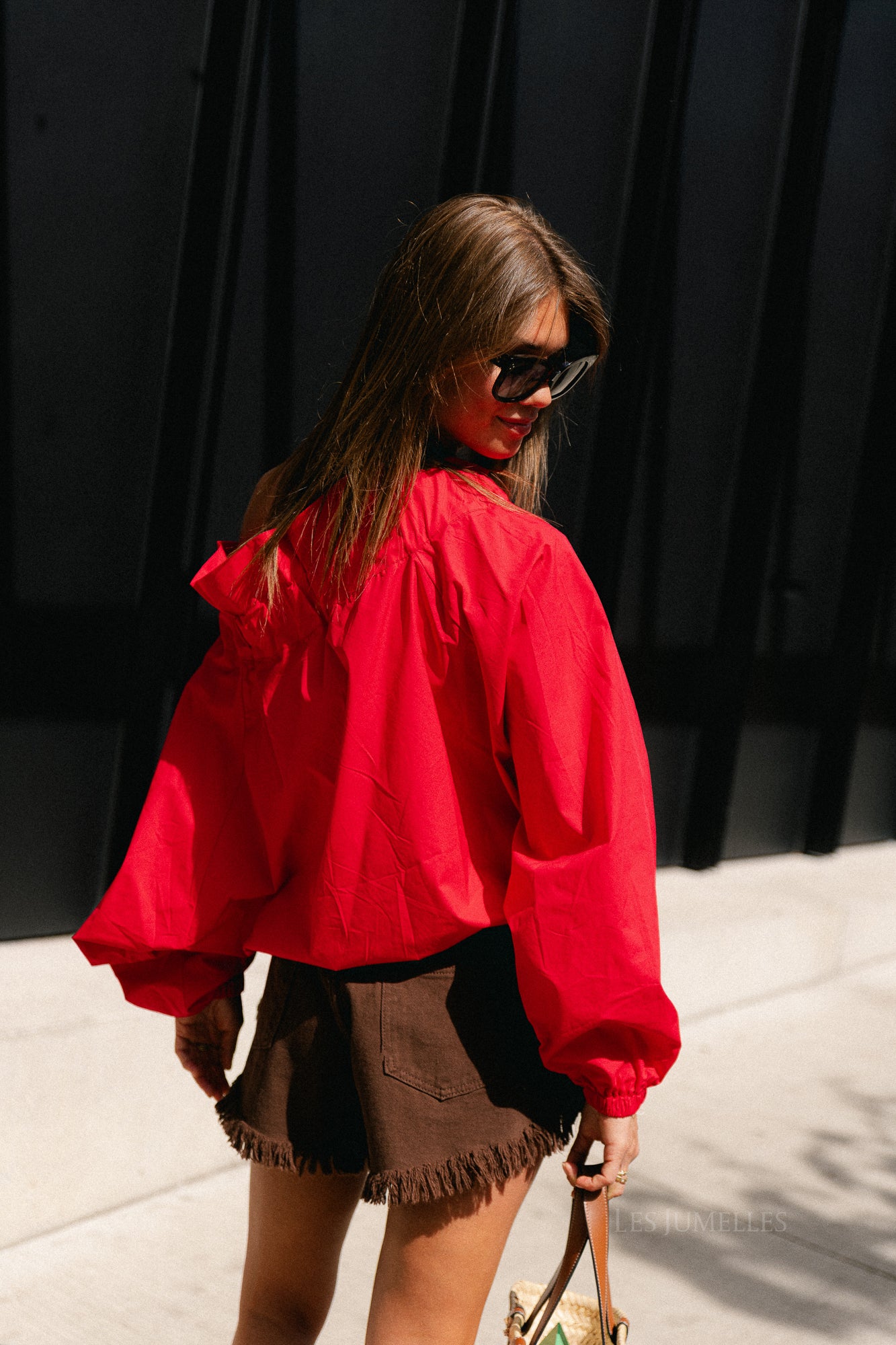 Margot denim shorts hot chocolate