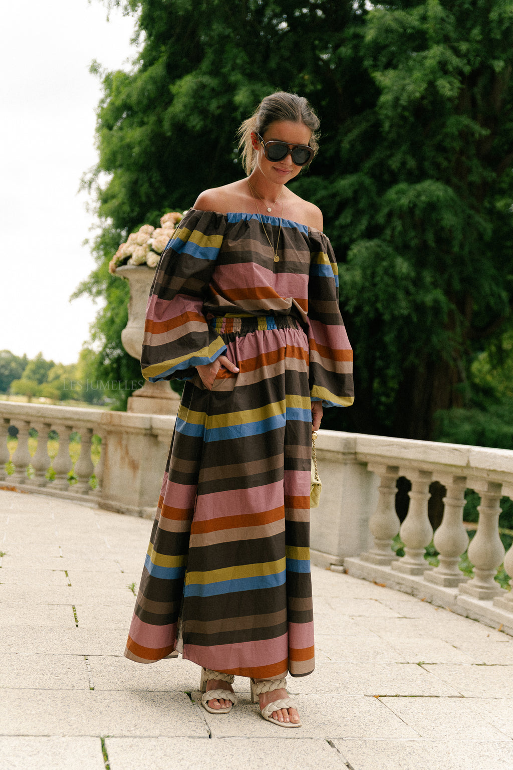 Fran striped long skirt multicolor