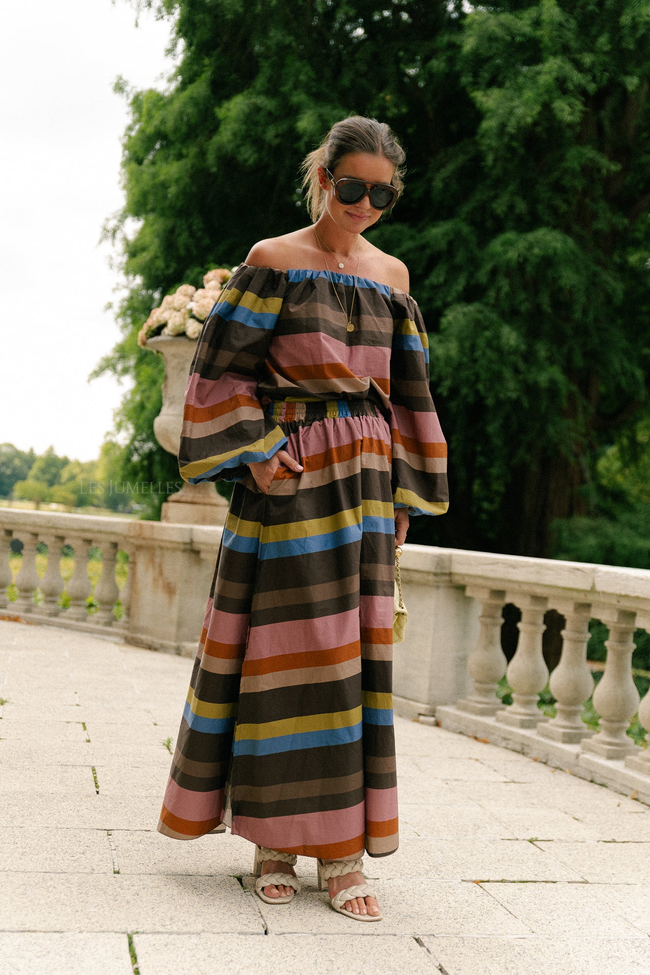Fran striped long skirt multicolor