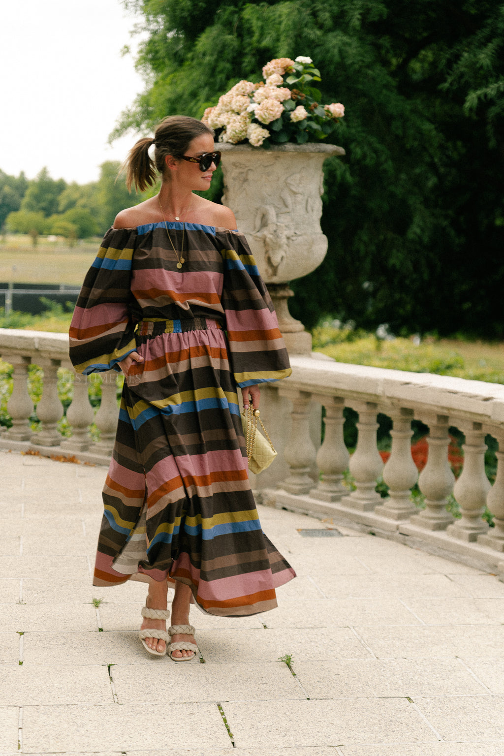Fran striped long skirt multicolor