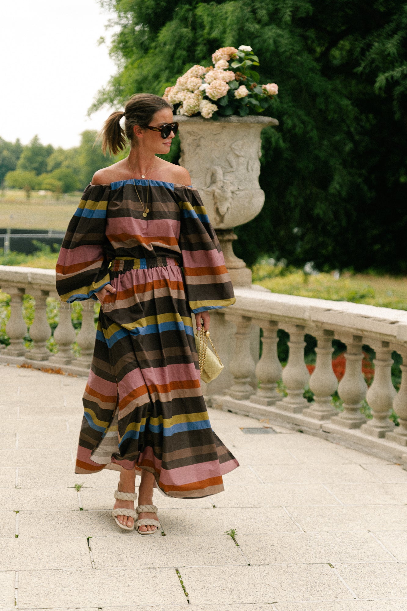 Fran striped long skirt multicolor