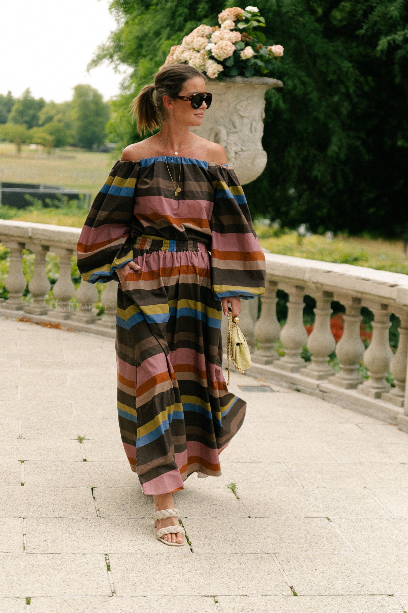 Fran striped long skirt multicolor