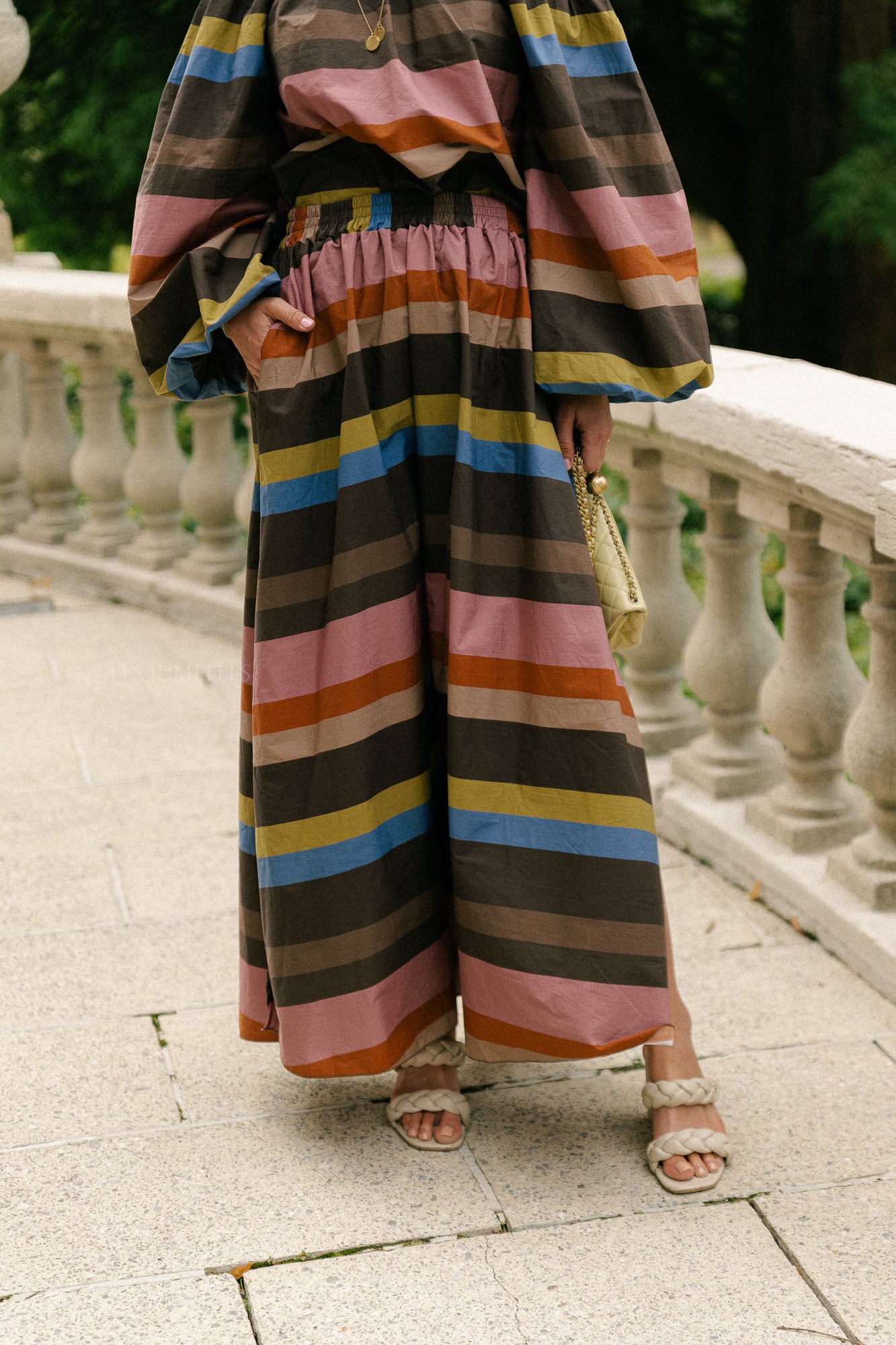 Fran striped long skirt multicolor