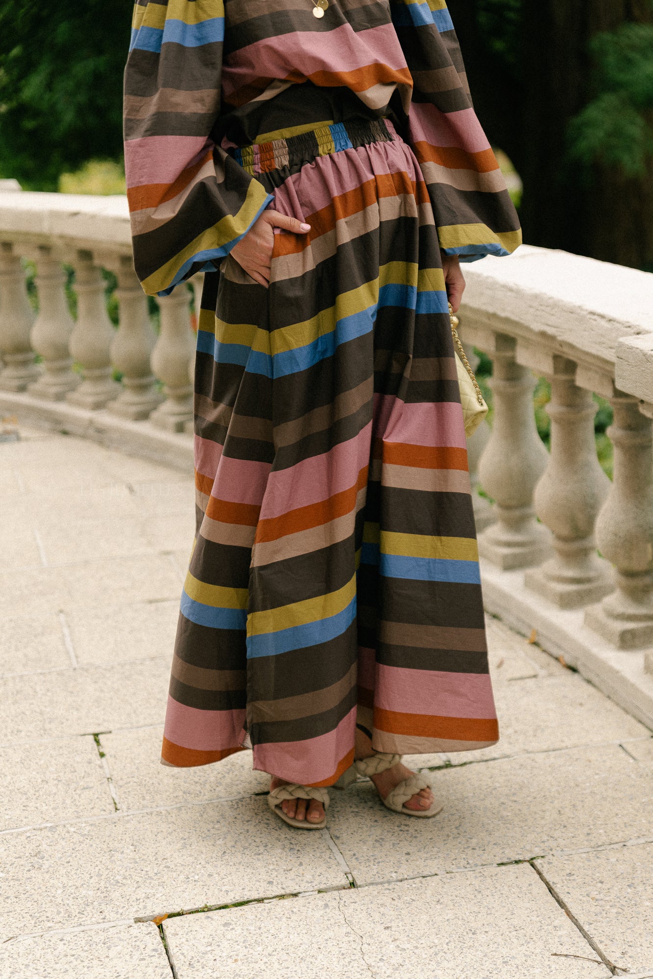 Fran striped long skirt multicolor