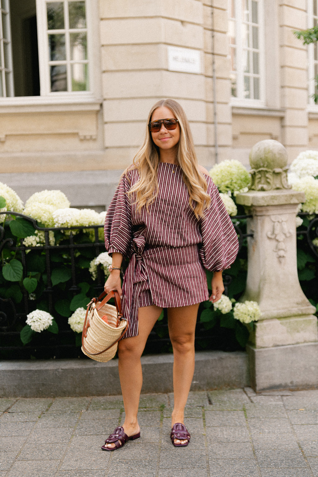 Cosette blouse burgundy stripes