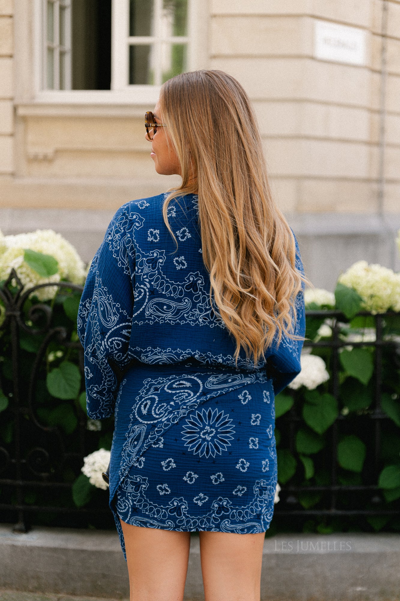 Lauren paisley print wrap dress navy