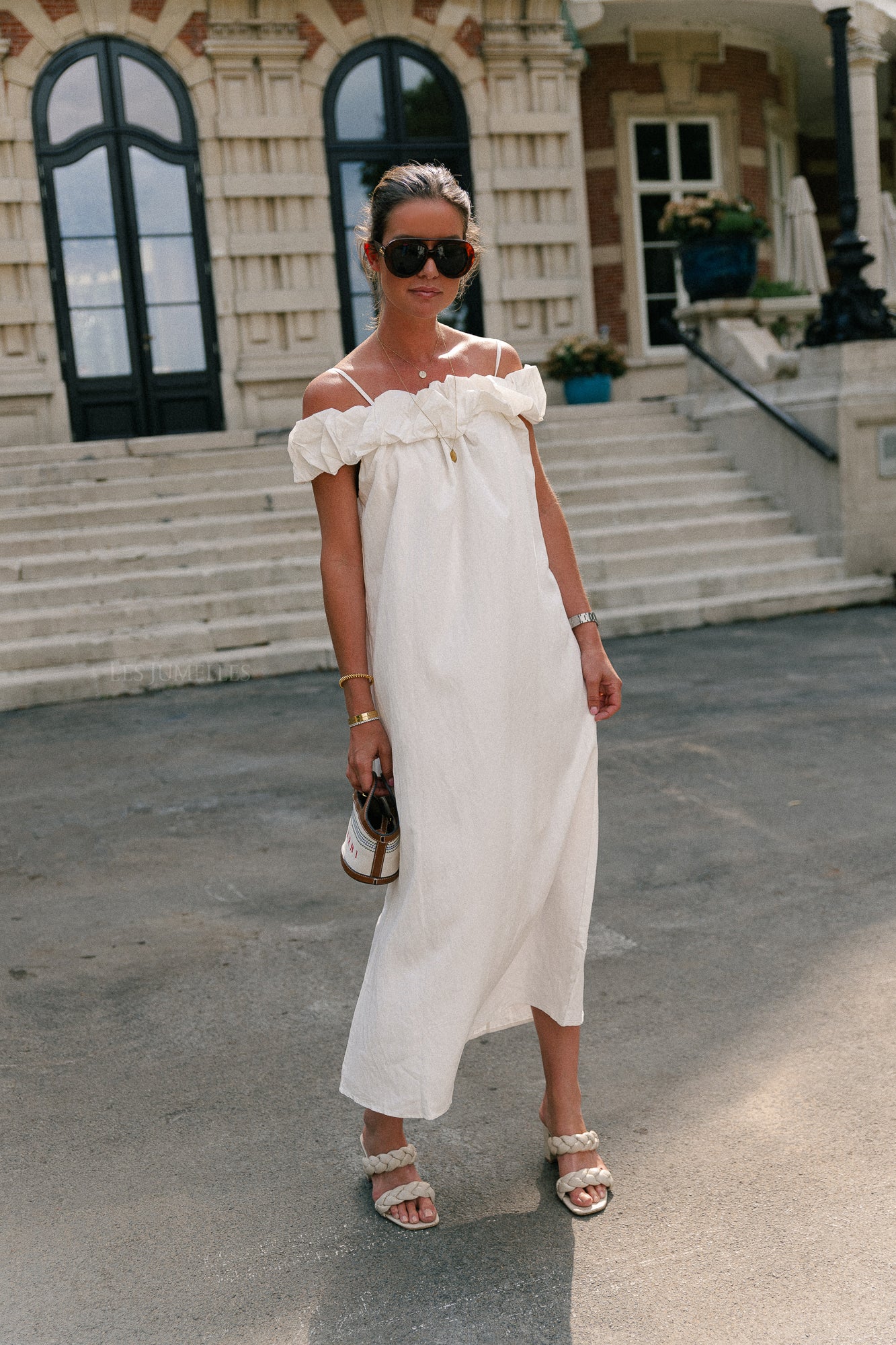 Cato long dress white