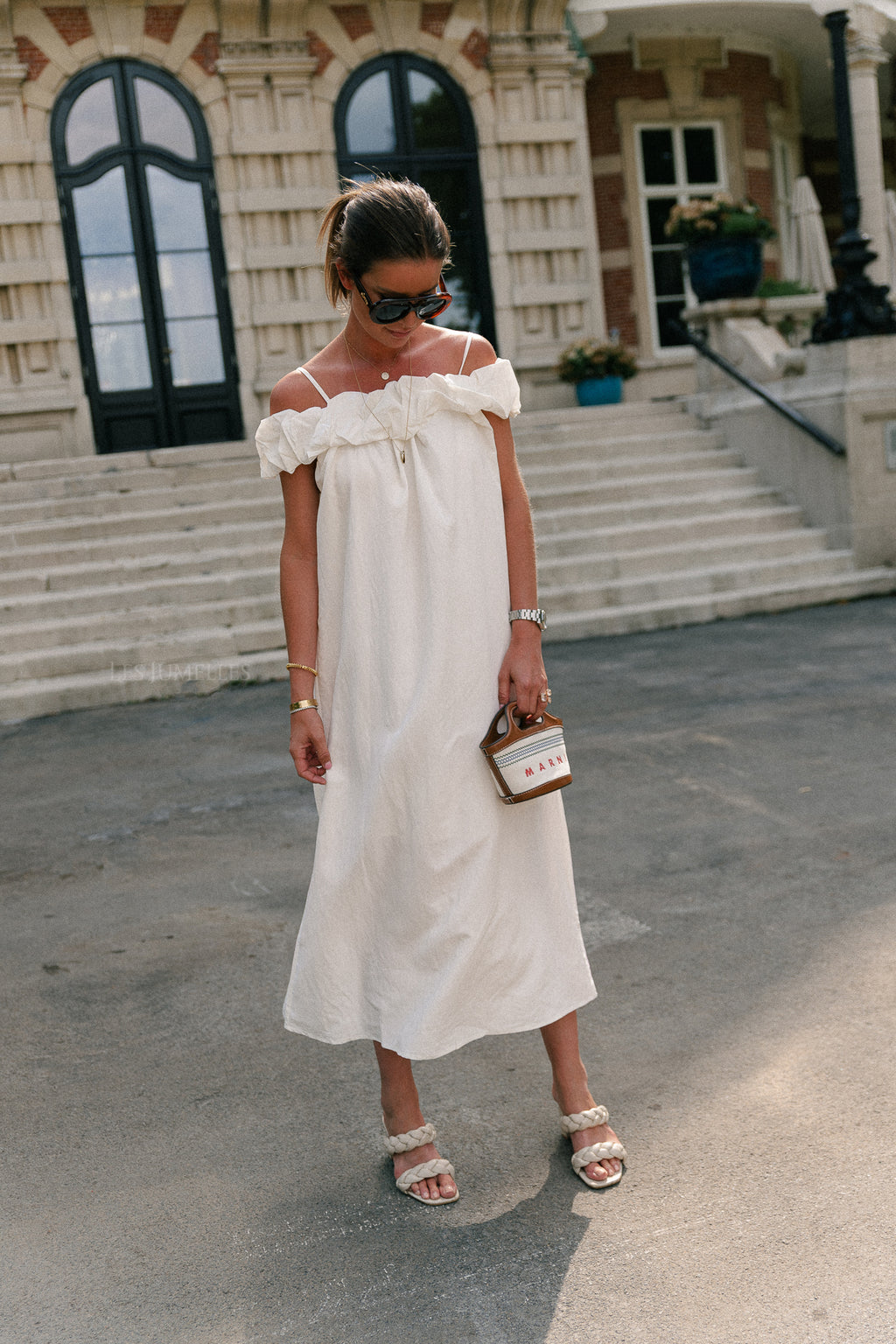 Cato long dress white