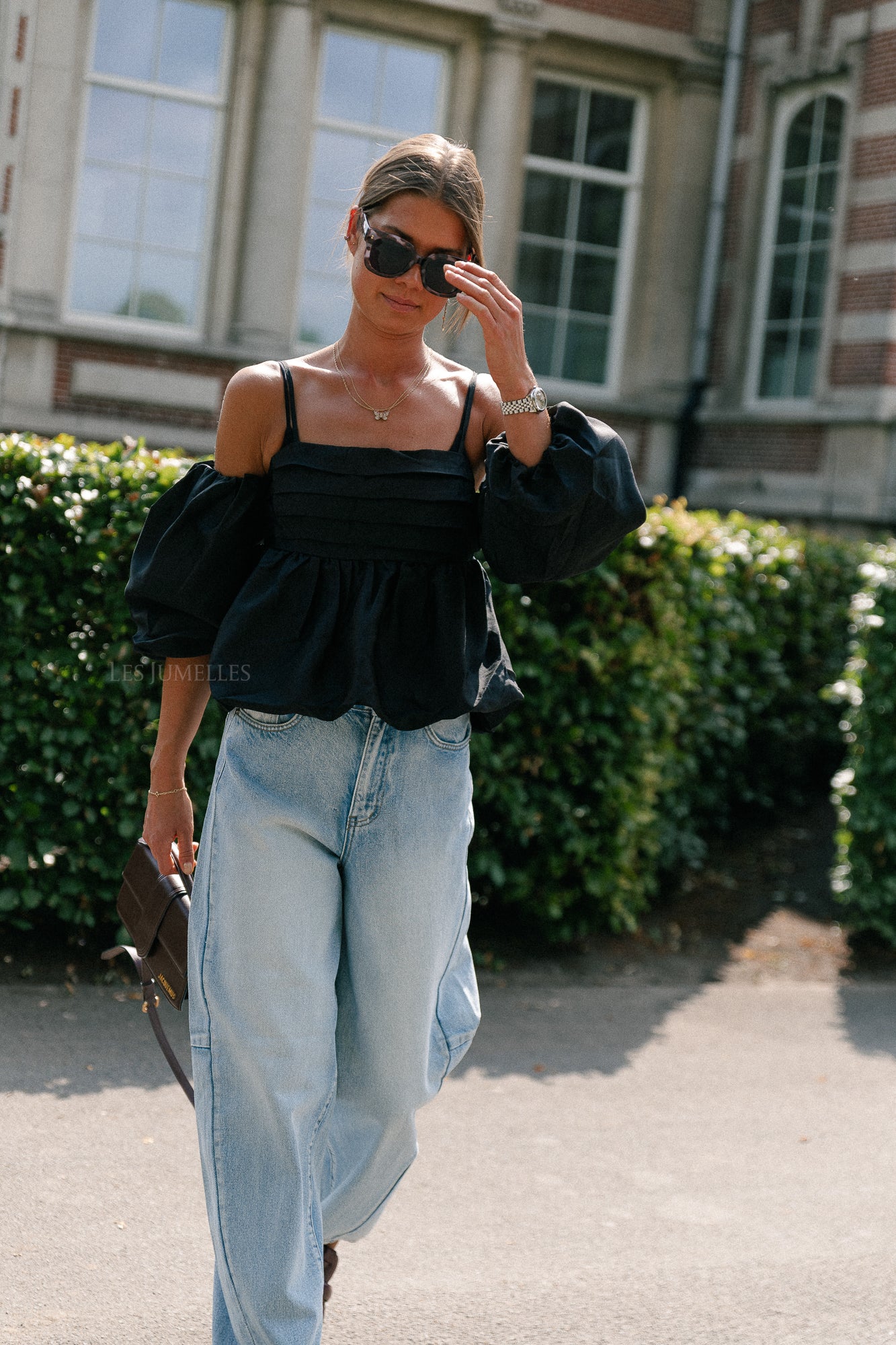 Maya balloon fit blouse black