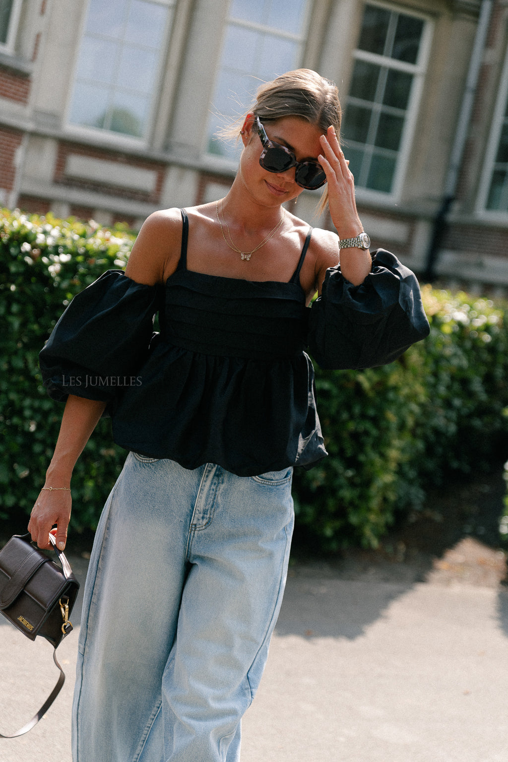 Maya balloon fit blouse black