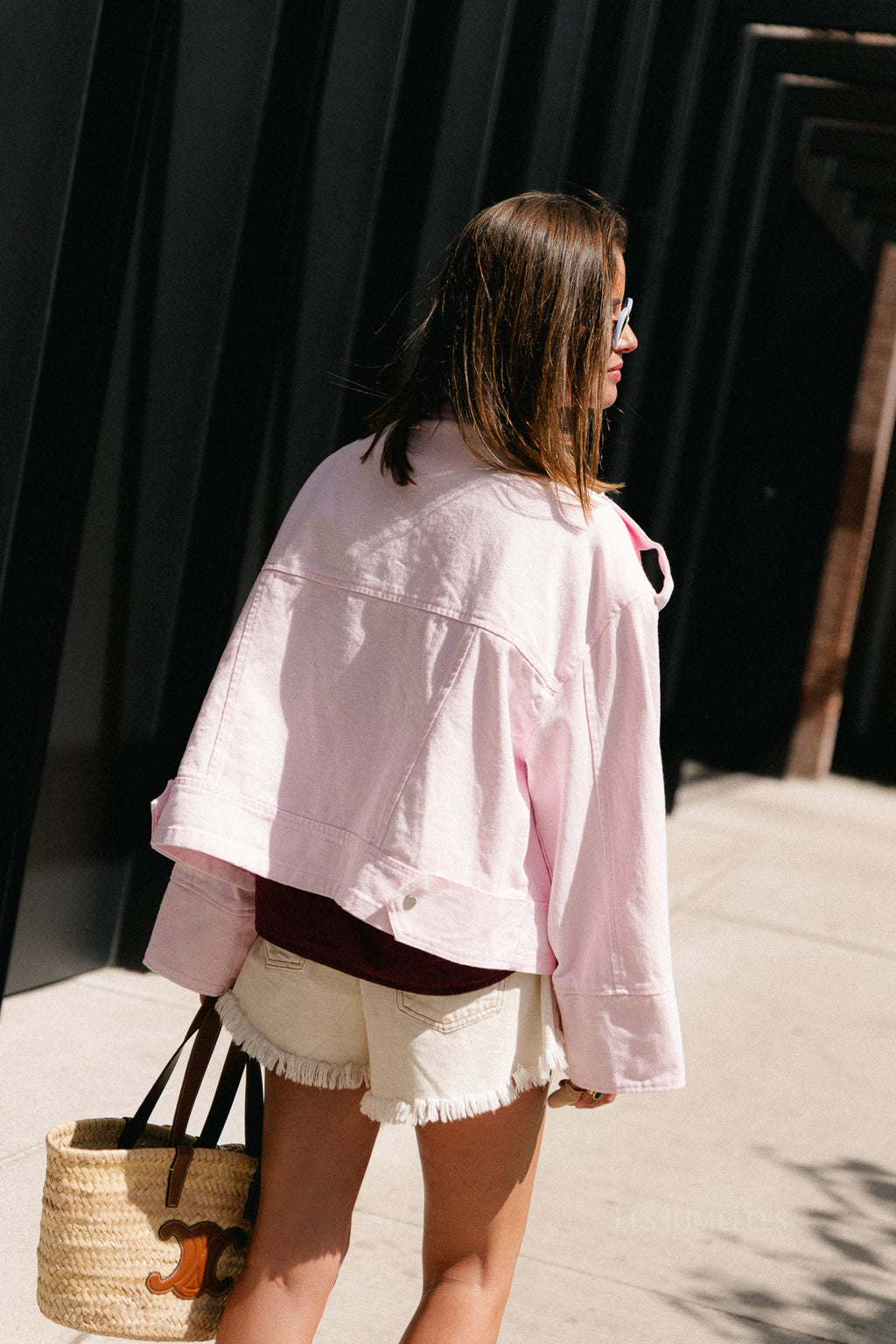 Sarah denim jack blush pink