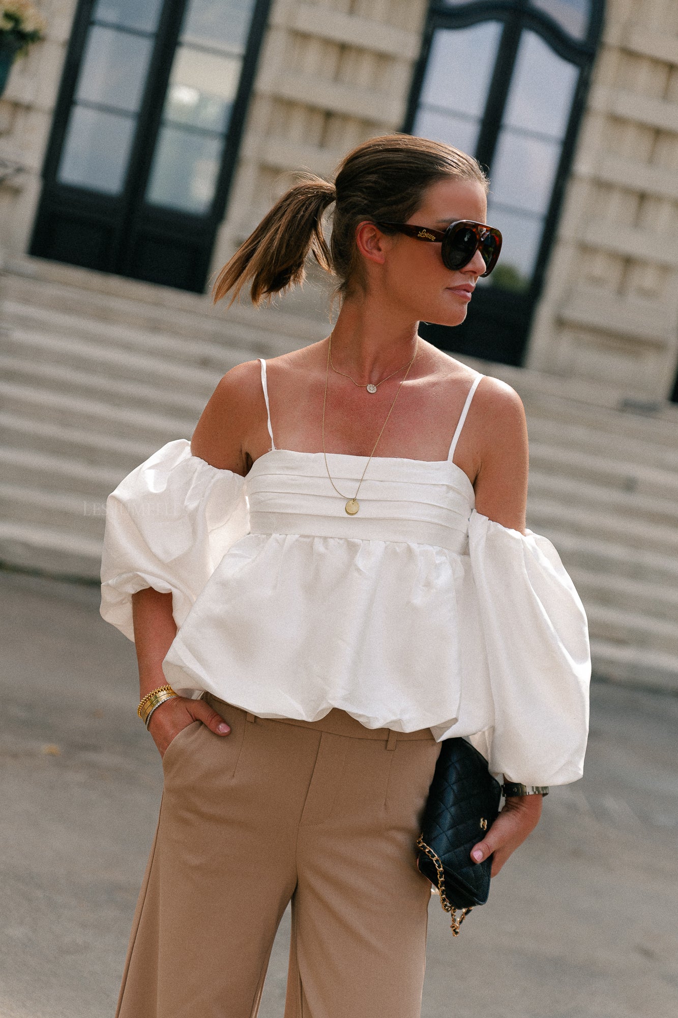 Maya balloon fit blouse white