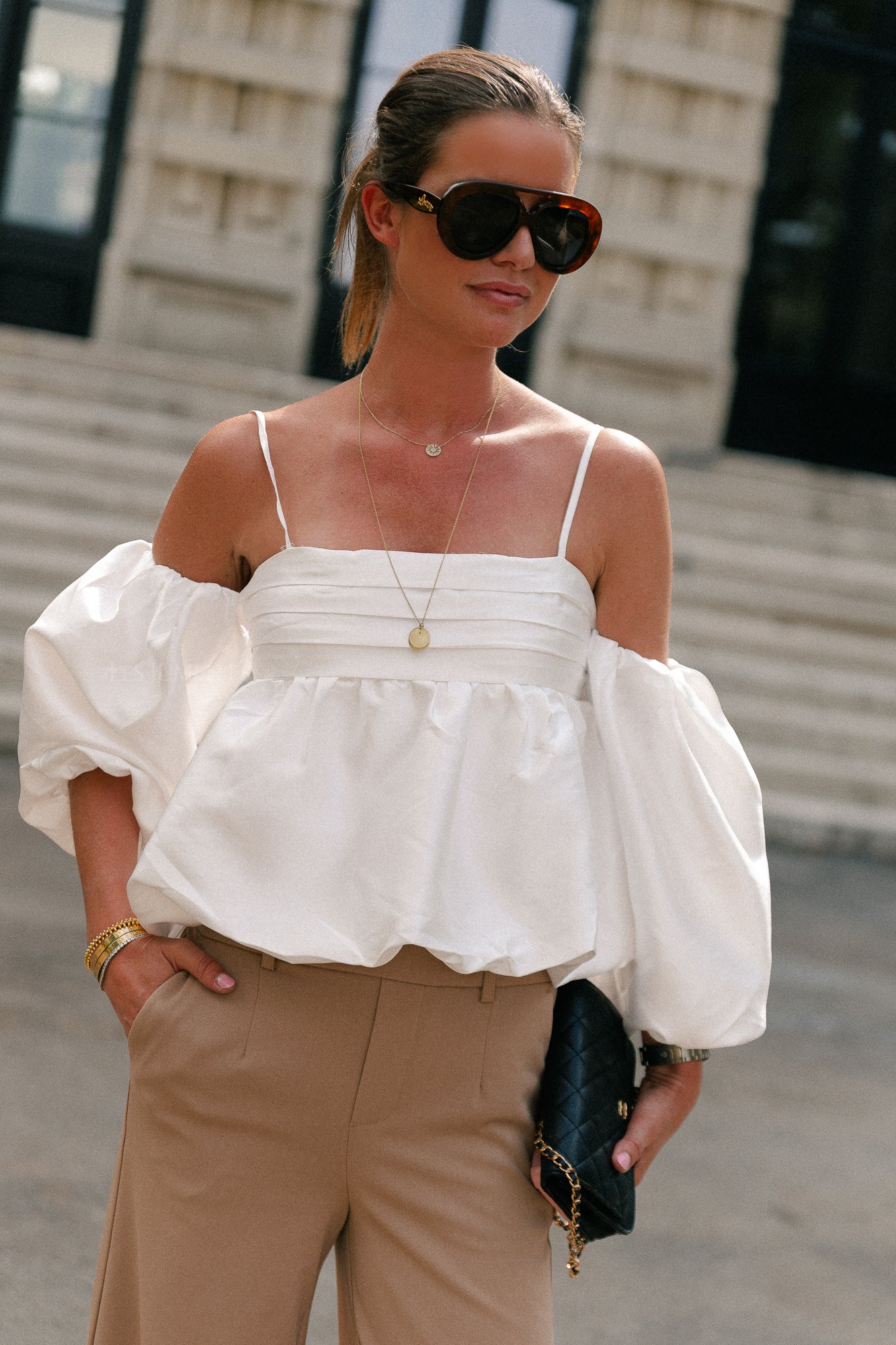 Maya balloon fit blouse white
