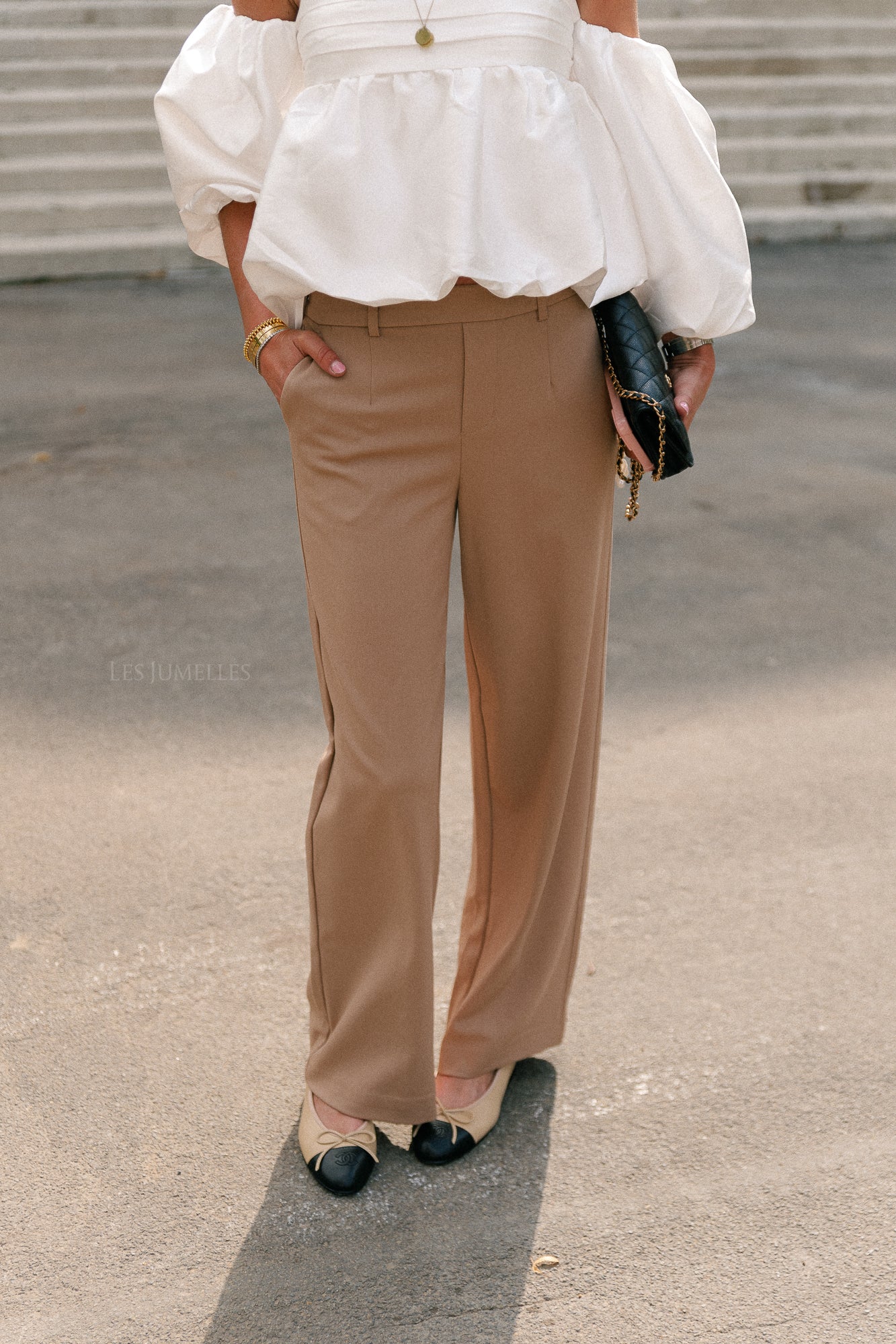 OBJLisa wide pant tannin