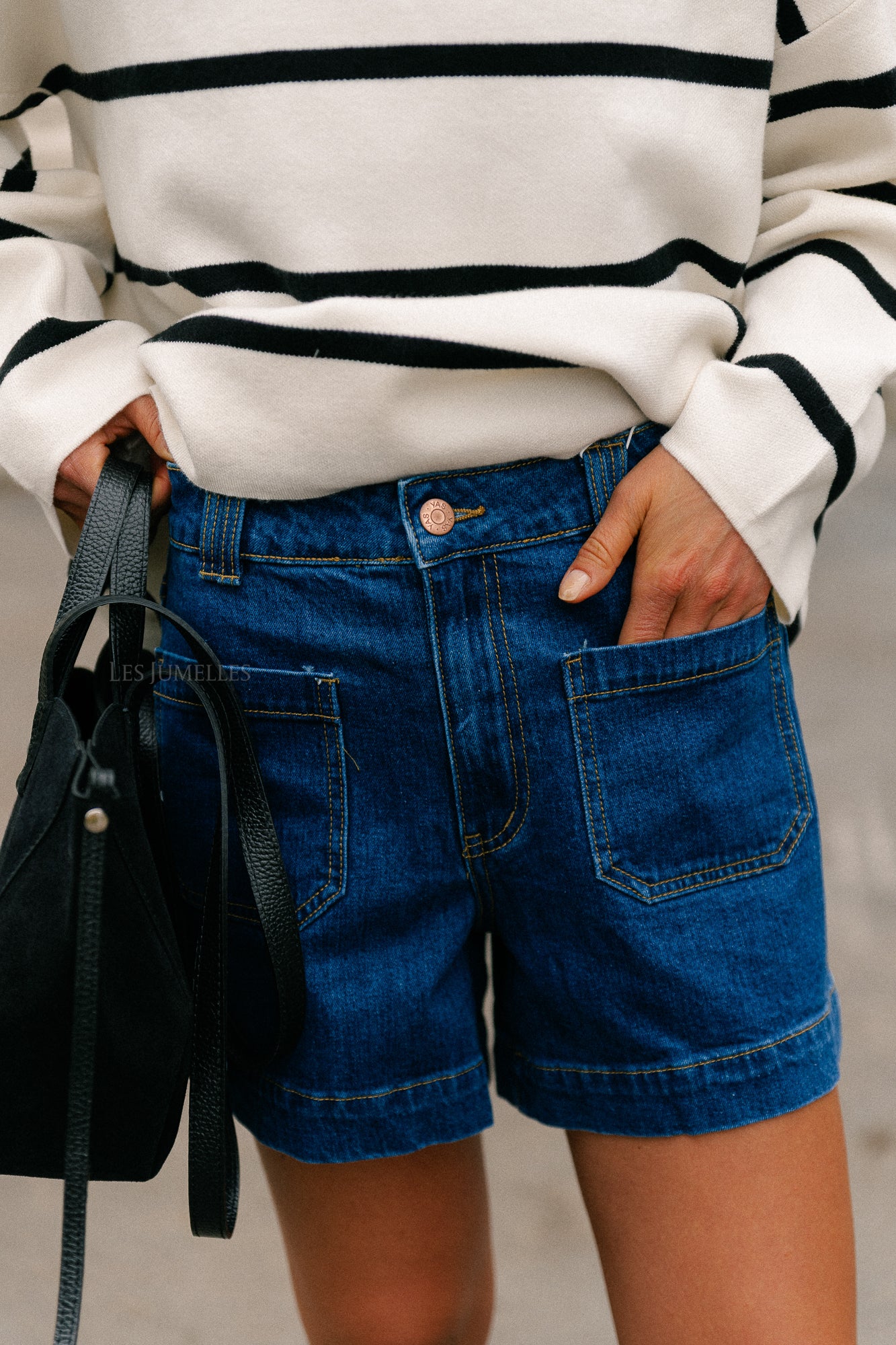 YASNema HMW denim shorts medium blue denim
