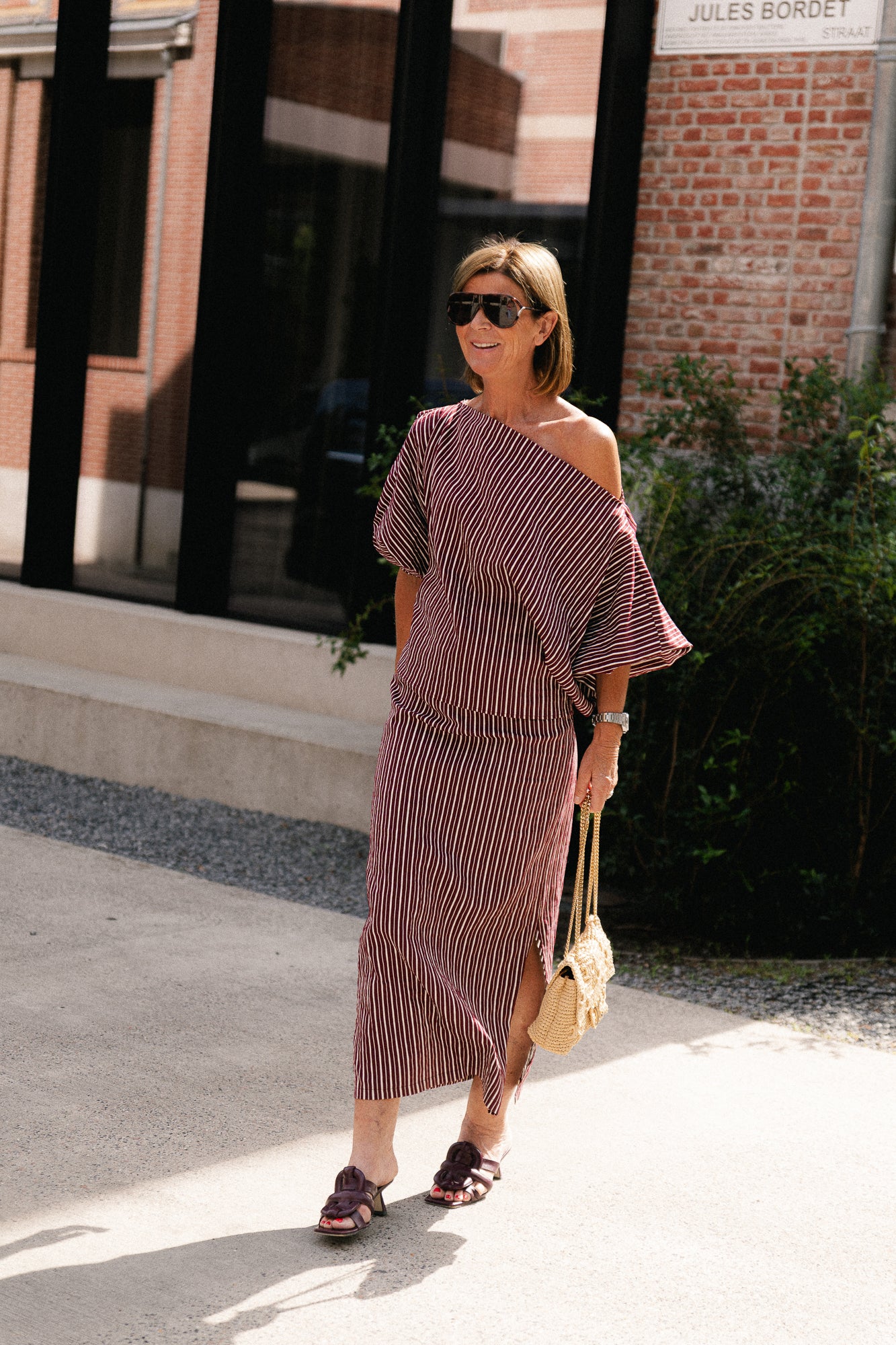Cosette skirt burgundy stripes