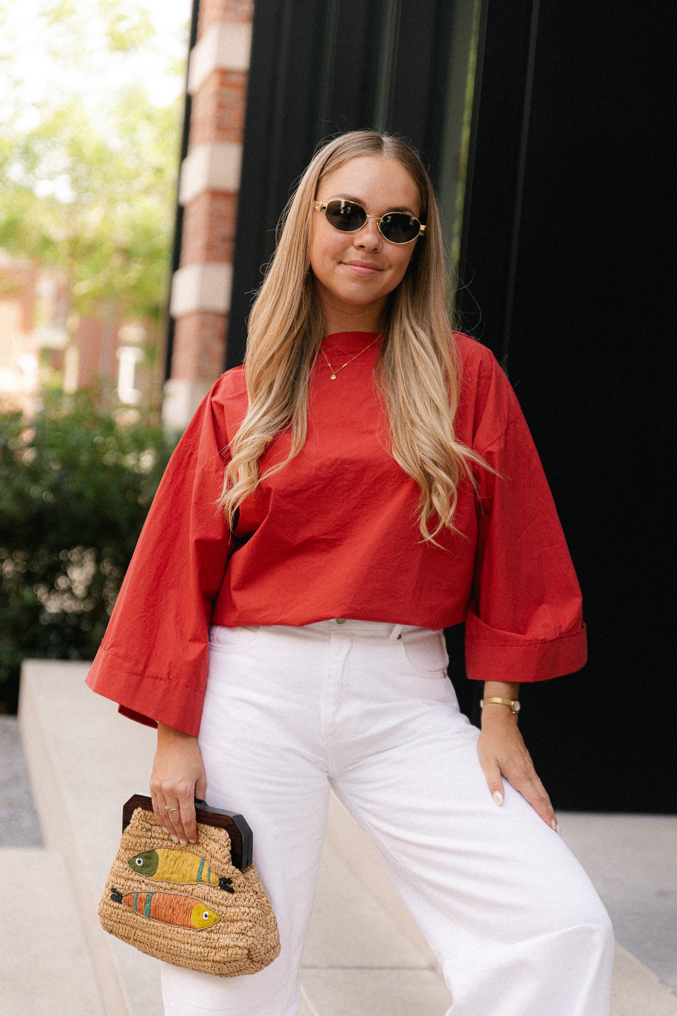 Myra off shoulder shirt grenadine