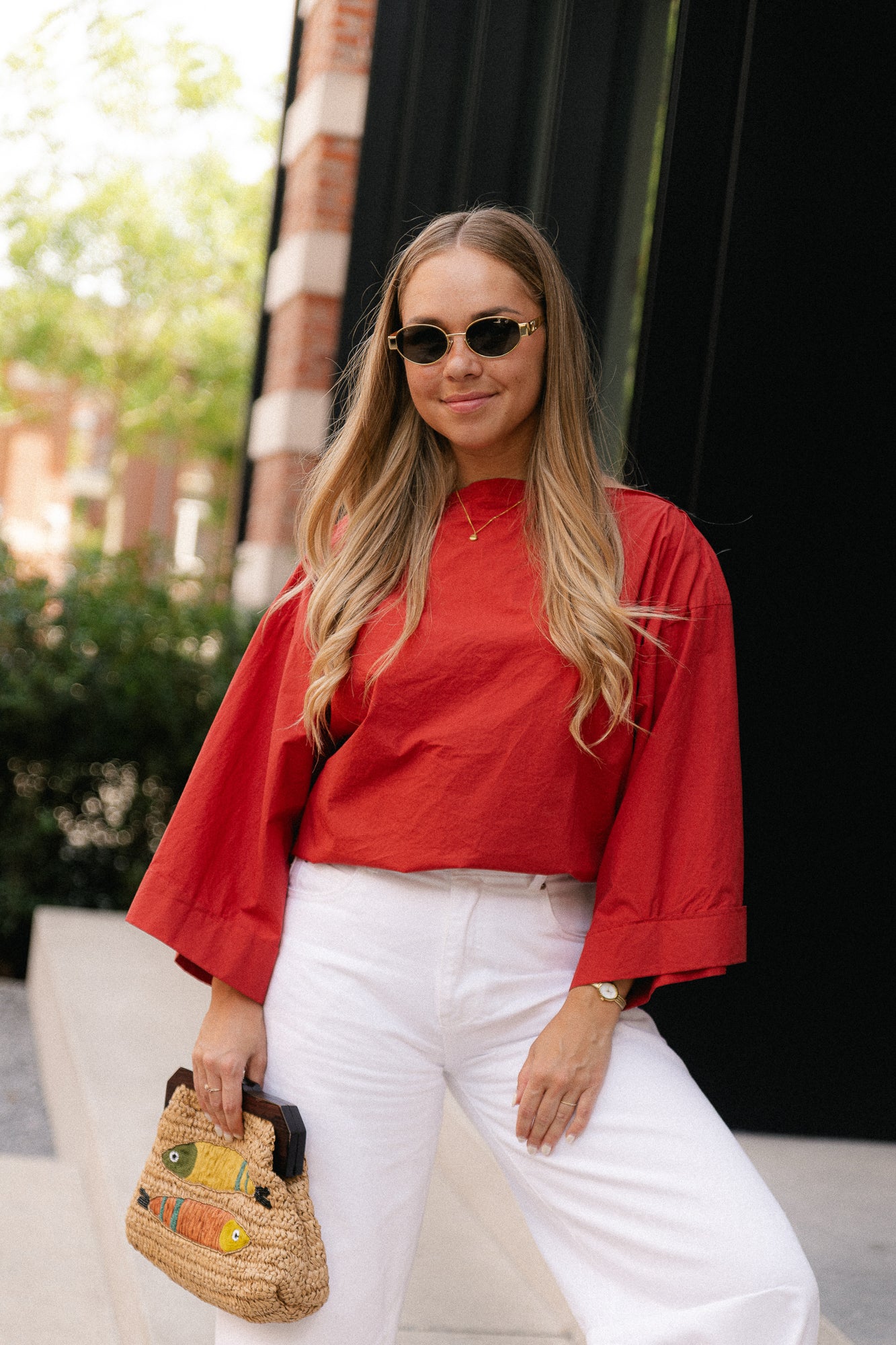 Myra off shoulder shirt grenadine