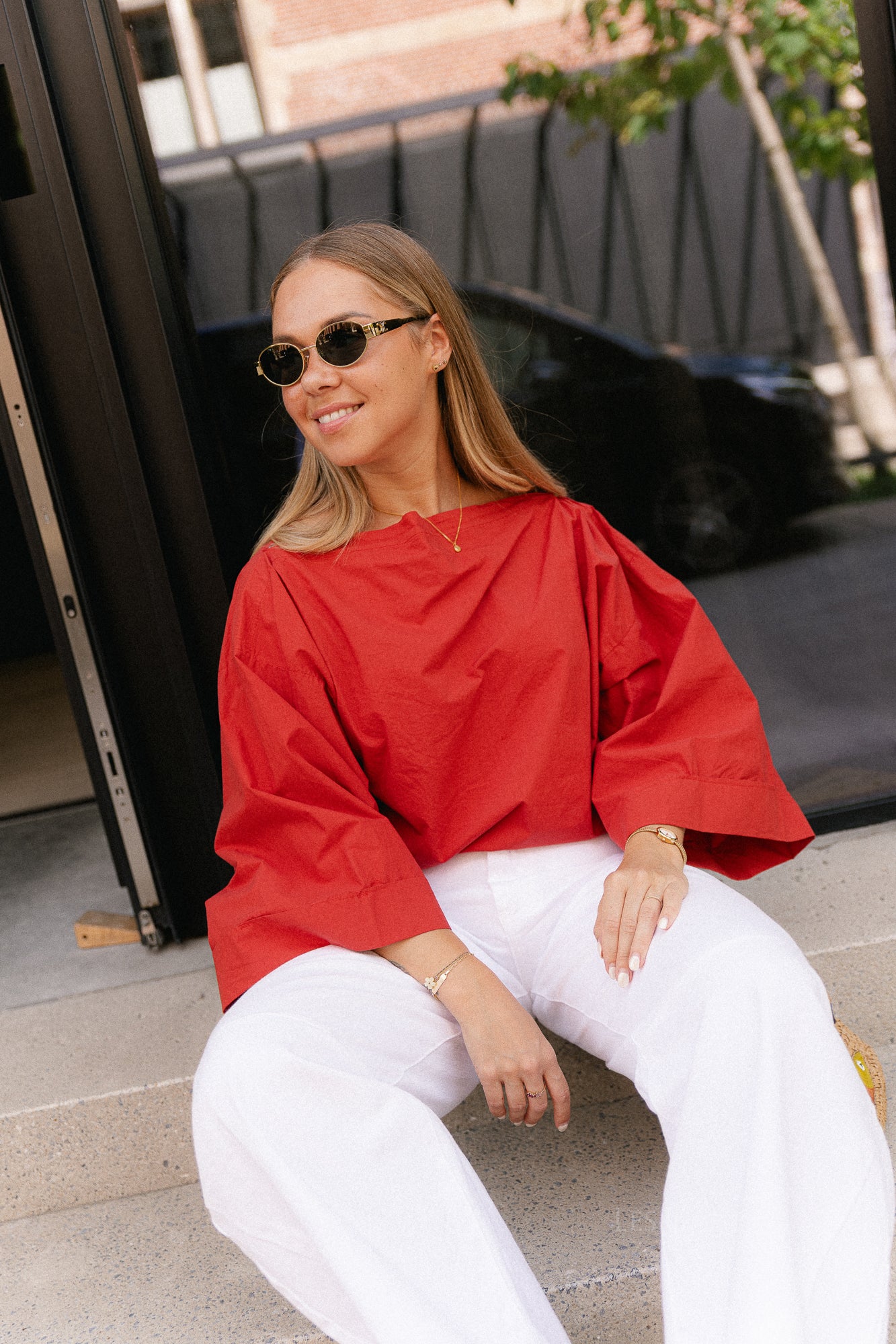 Myra off shoulder shirt grenadine
