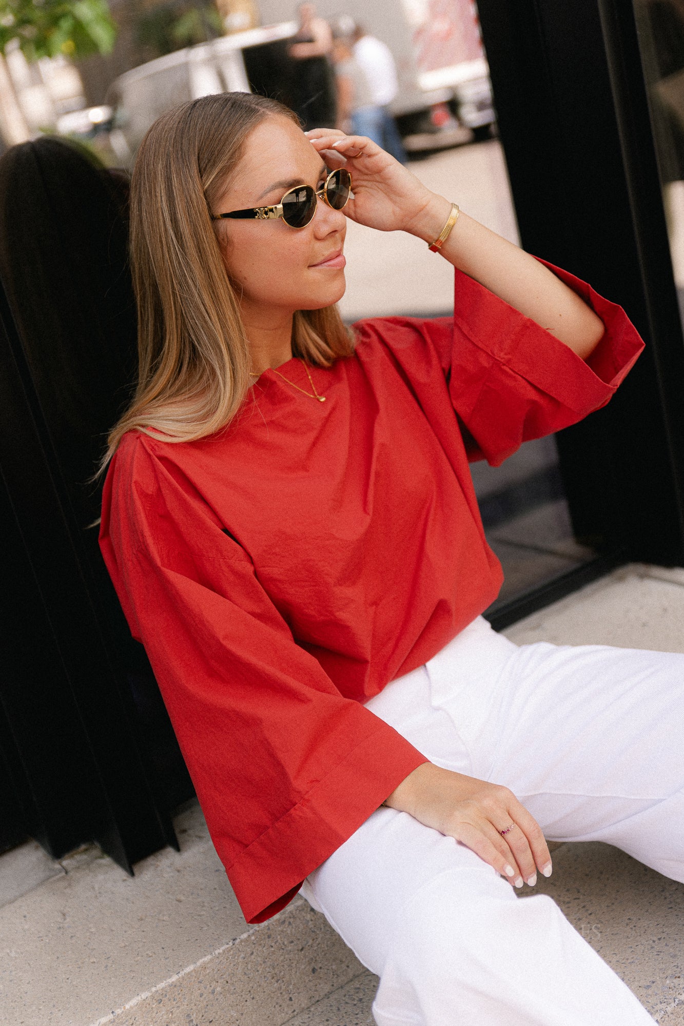 Myra off shoulder shirt grenadine
